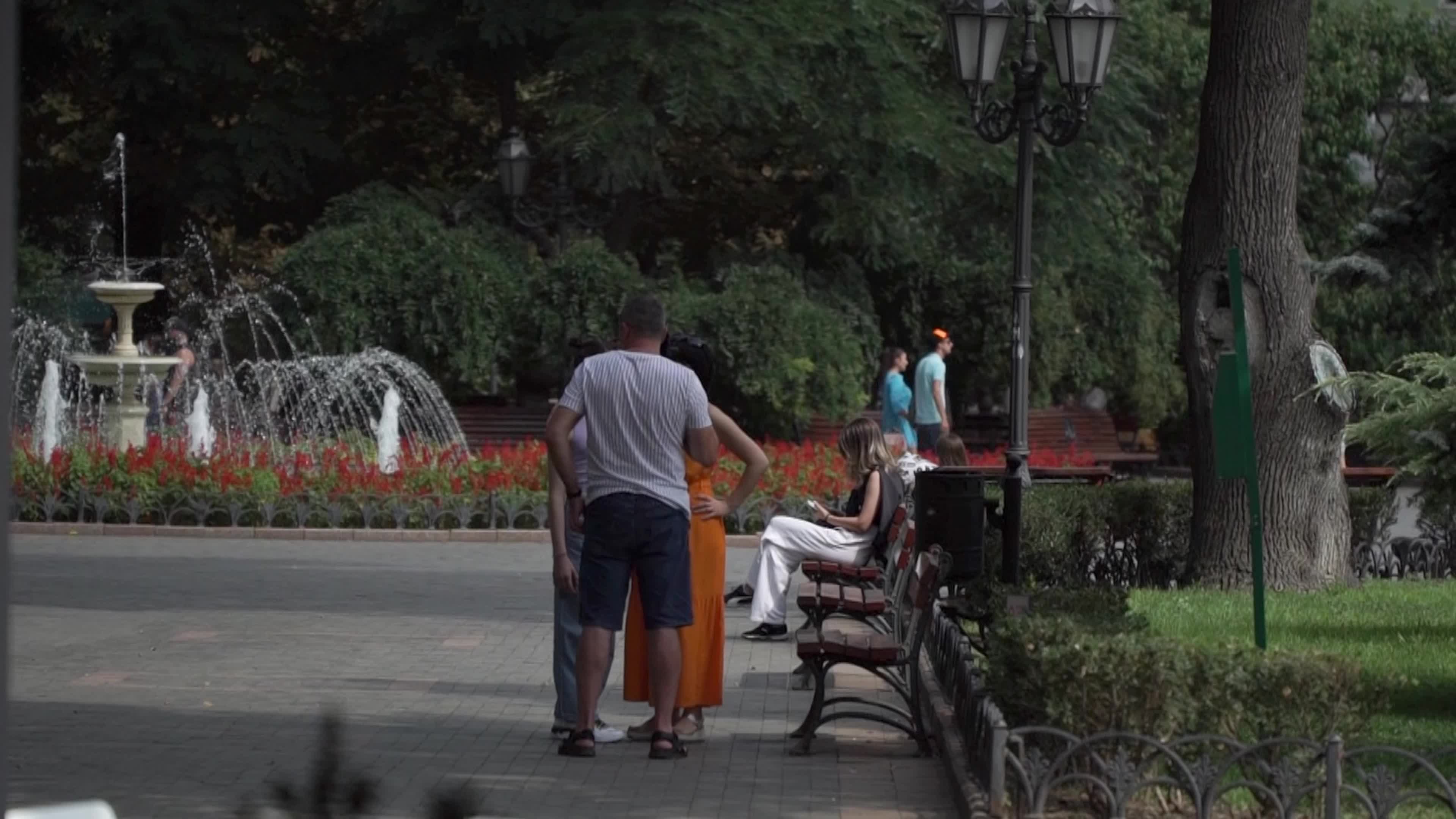 normal life in Odesa during air-raid alarm