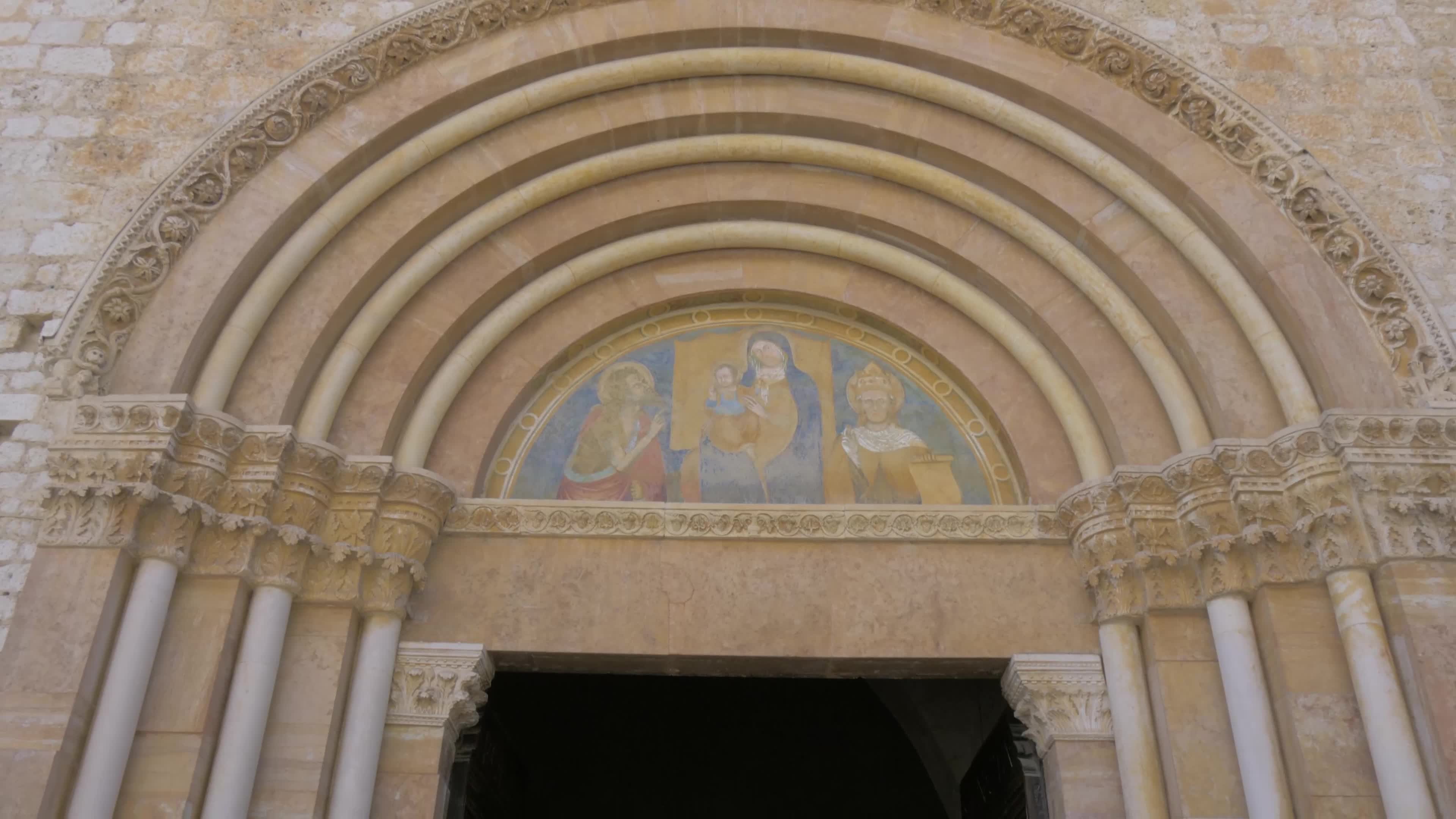 People Enter The Holy Door In L'Aquila, Italy