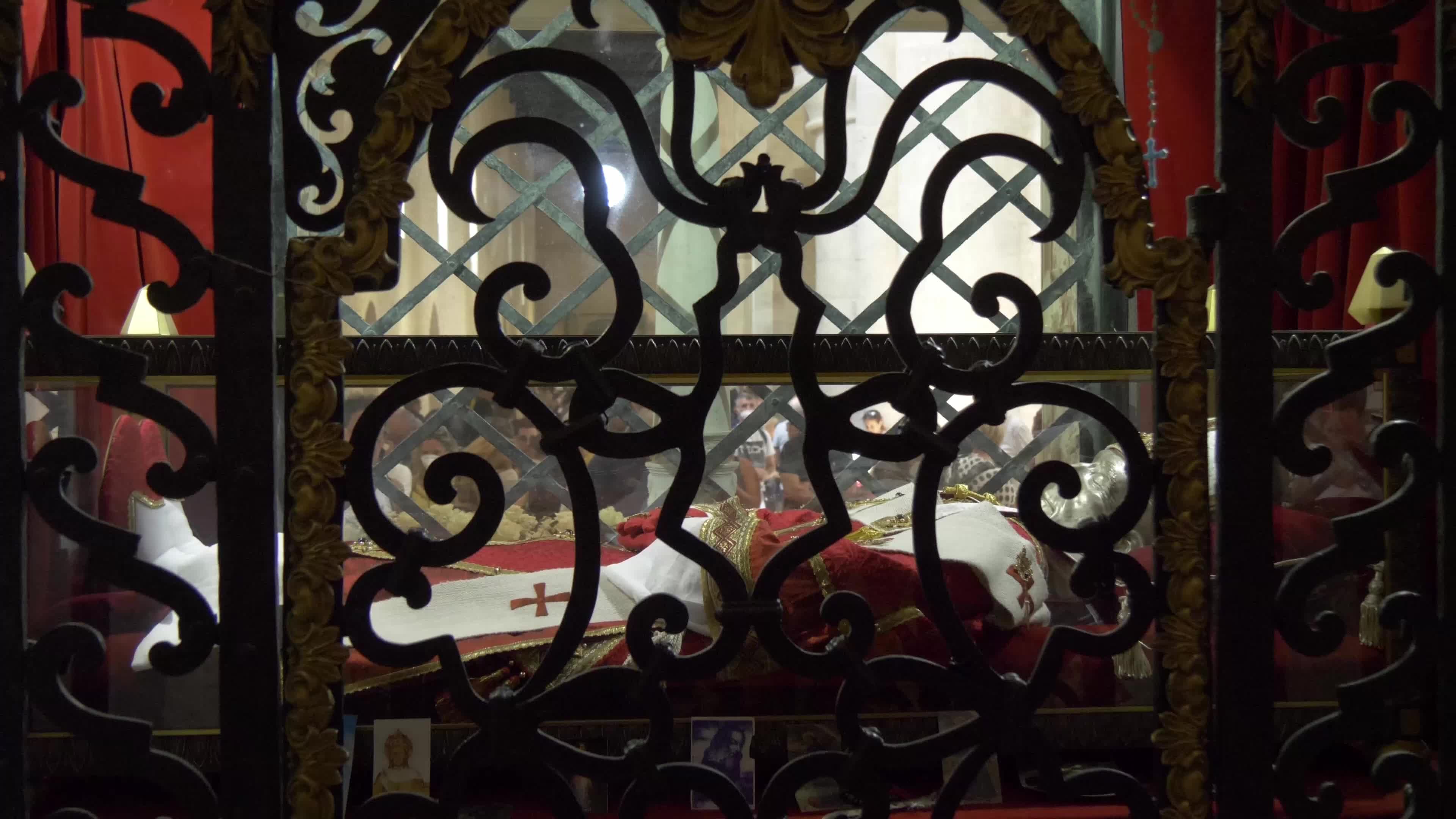 People Enter The Holy Door In L'Aquila, Italy