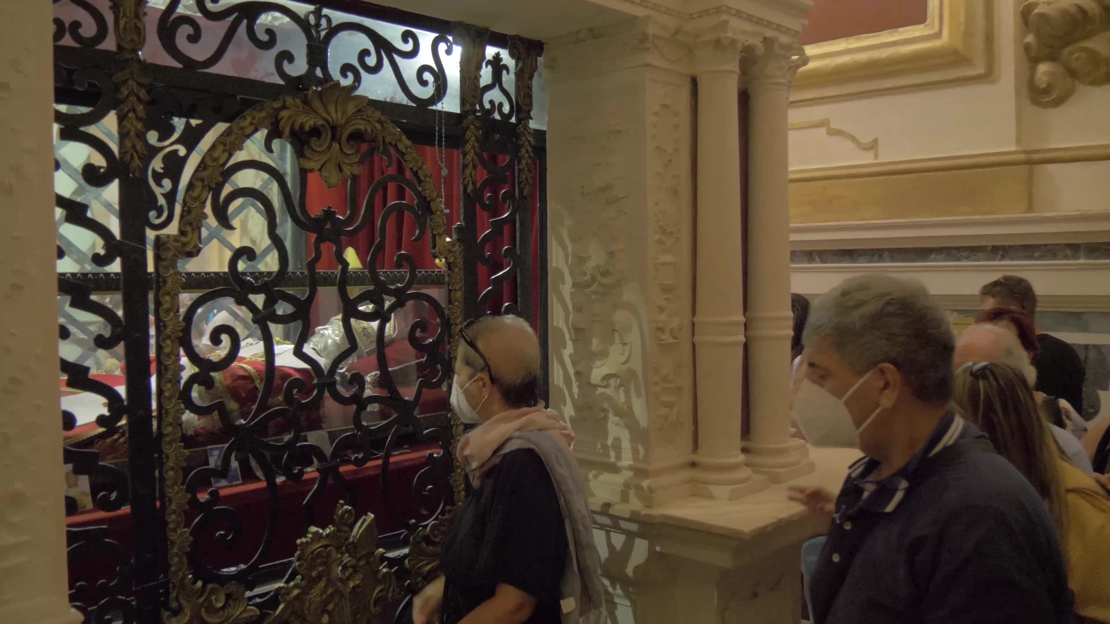 People Enter The Holy Door In L'Aquila, Italy