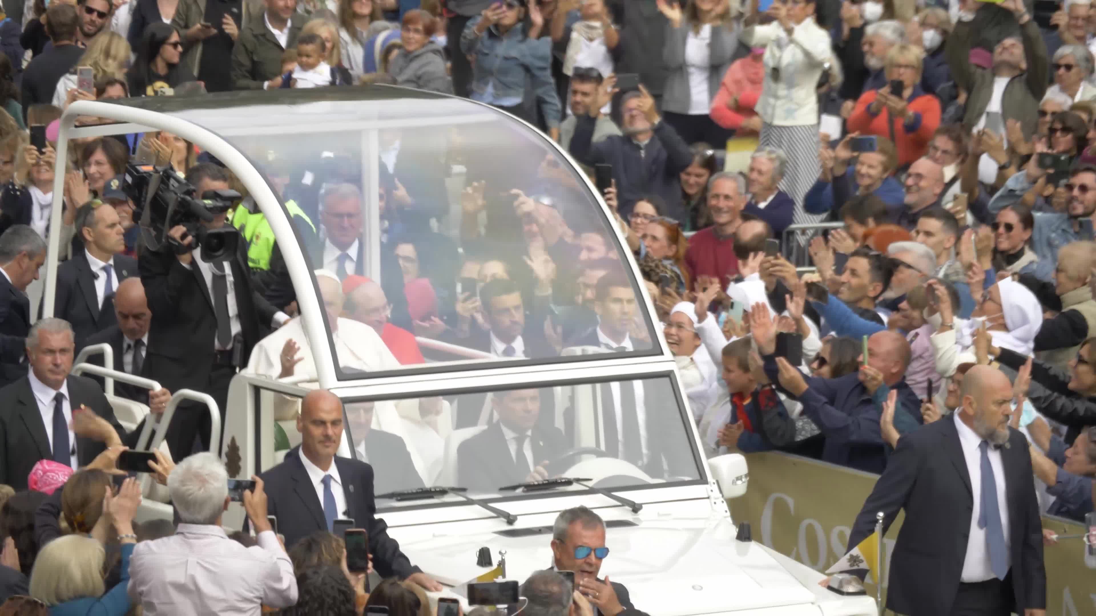 Pope Francis Arrives In L'Aquila, Italy