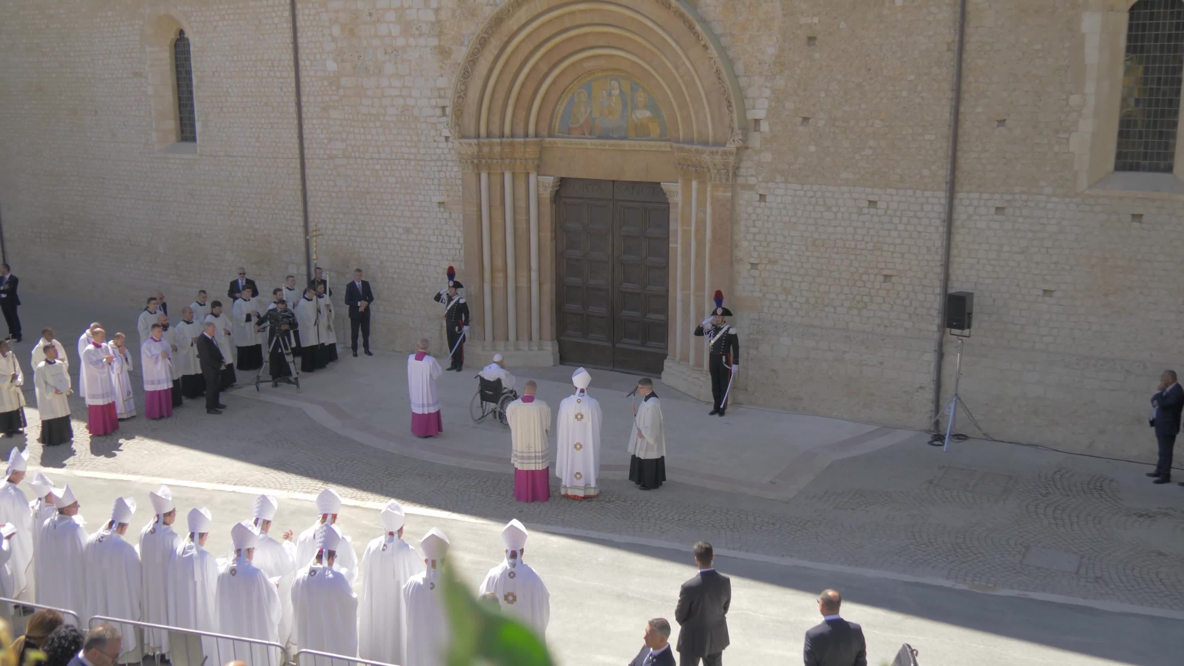 Pope Francis Opens The Holy Door In L'Aquila, Italy