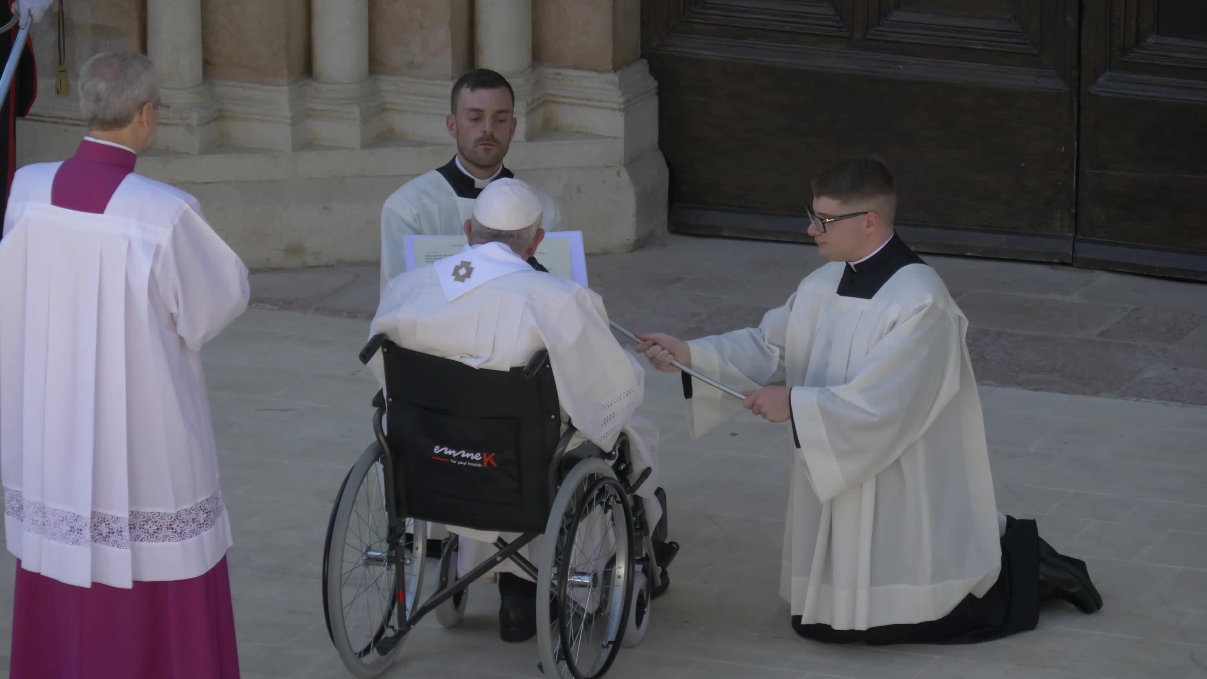 Pope Francis Opens The Holy Door In L'Aquila, Italy