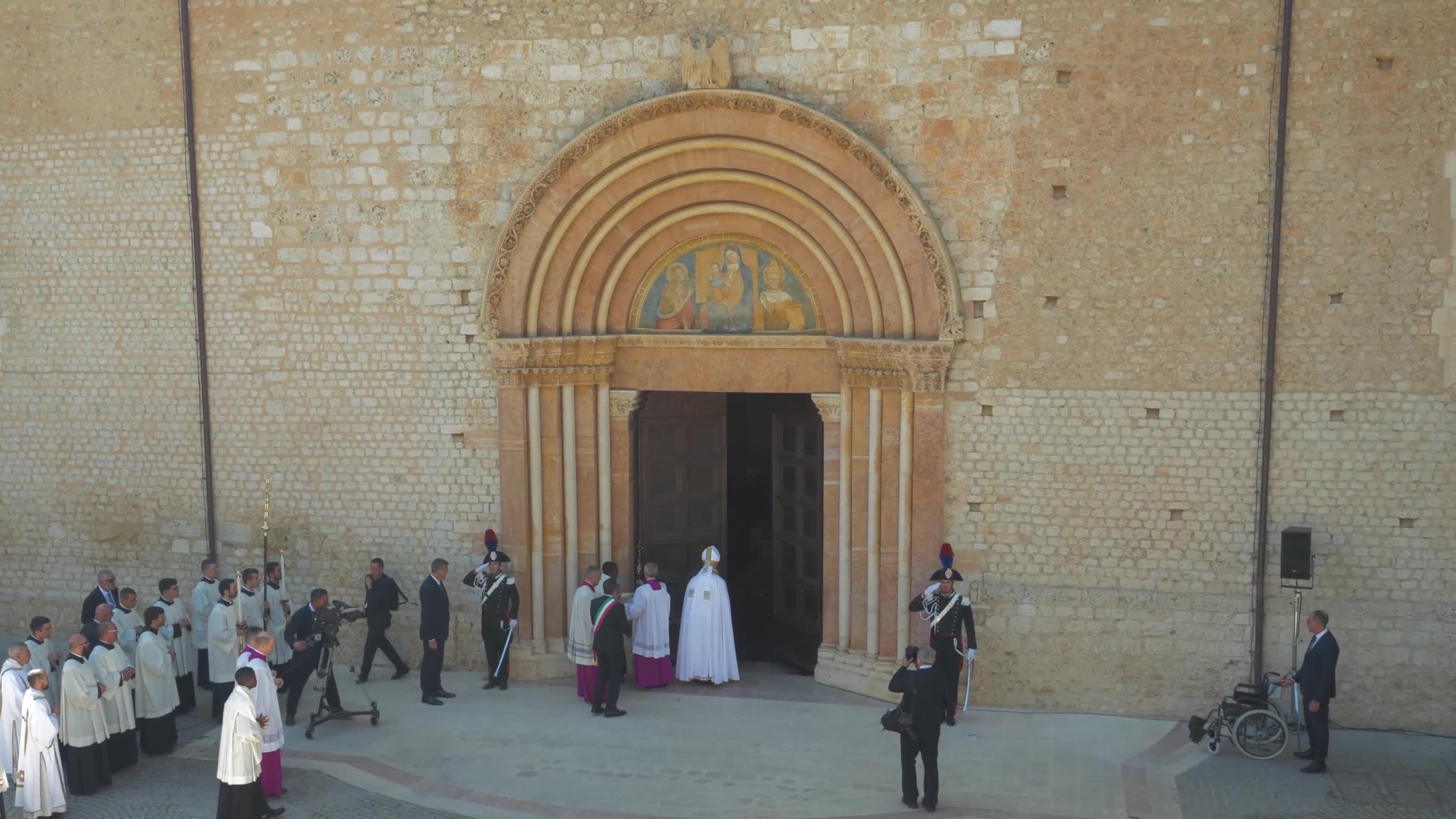 Pope Francis Opens The Holy Door In L'Aquila, Italy
