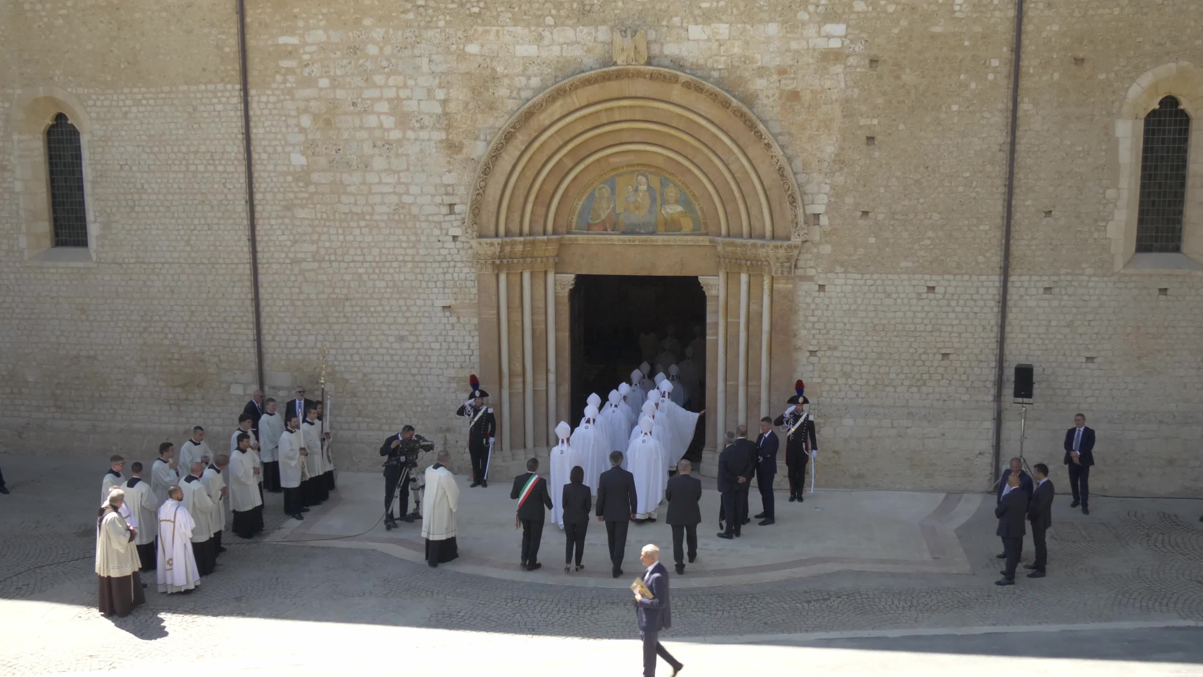 Pope Francis Opens The Holy Door In L'Aquila, Italy
