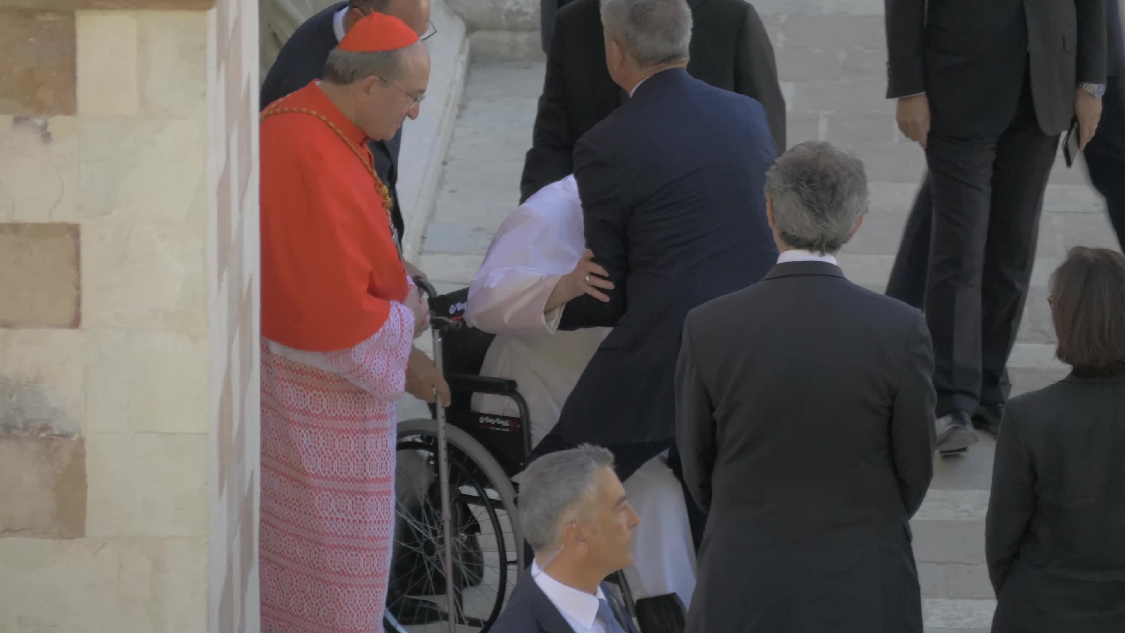 Pope Francis Leaves L'Aquila, Italy