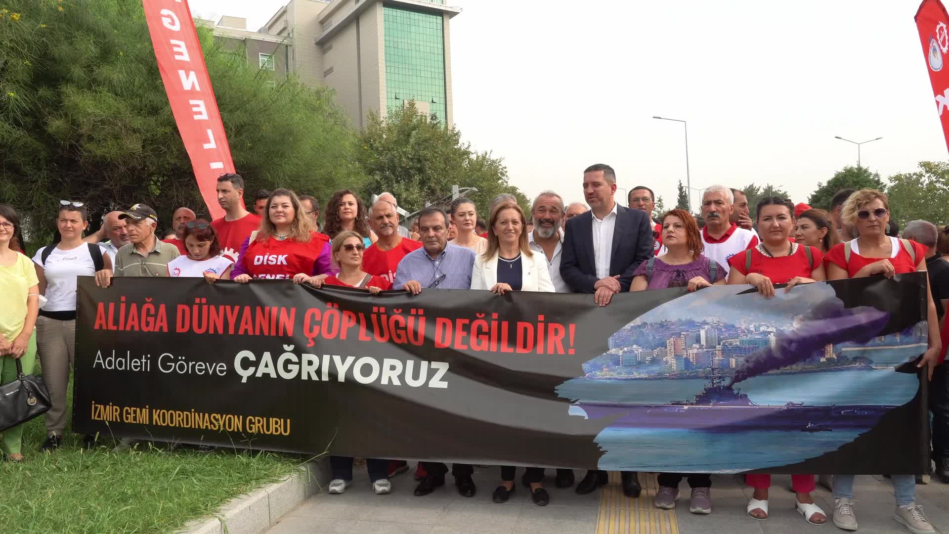 Protest against the dismantling of Brazilian Nae Sao Paulo aircraft carrier, Izmir, Turkey