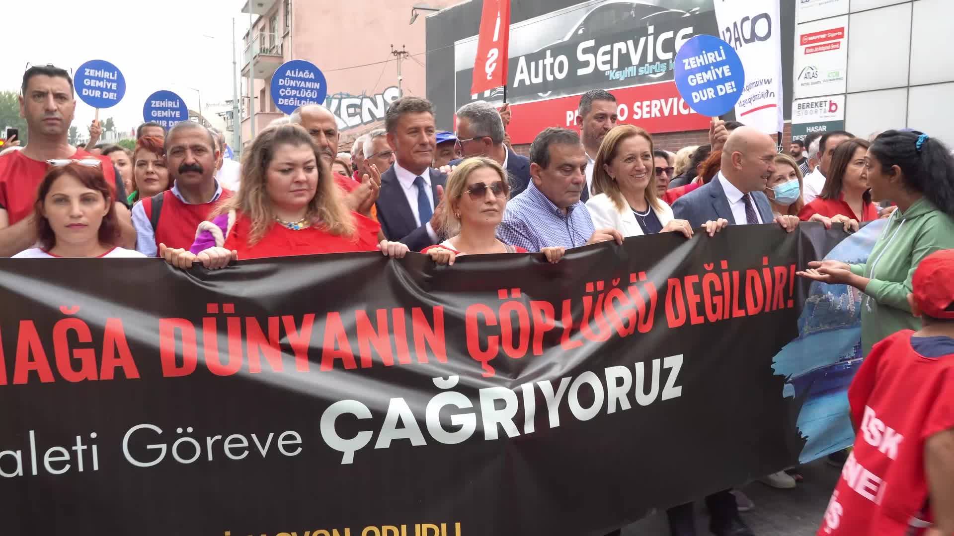 Protest against the dismantling of Brazilian Nae Sao Paulo aircraft carrier, Izmir, Turkey