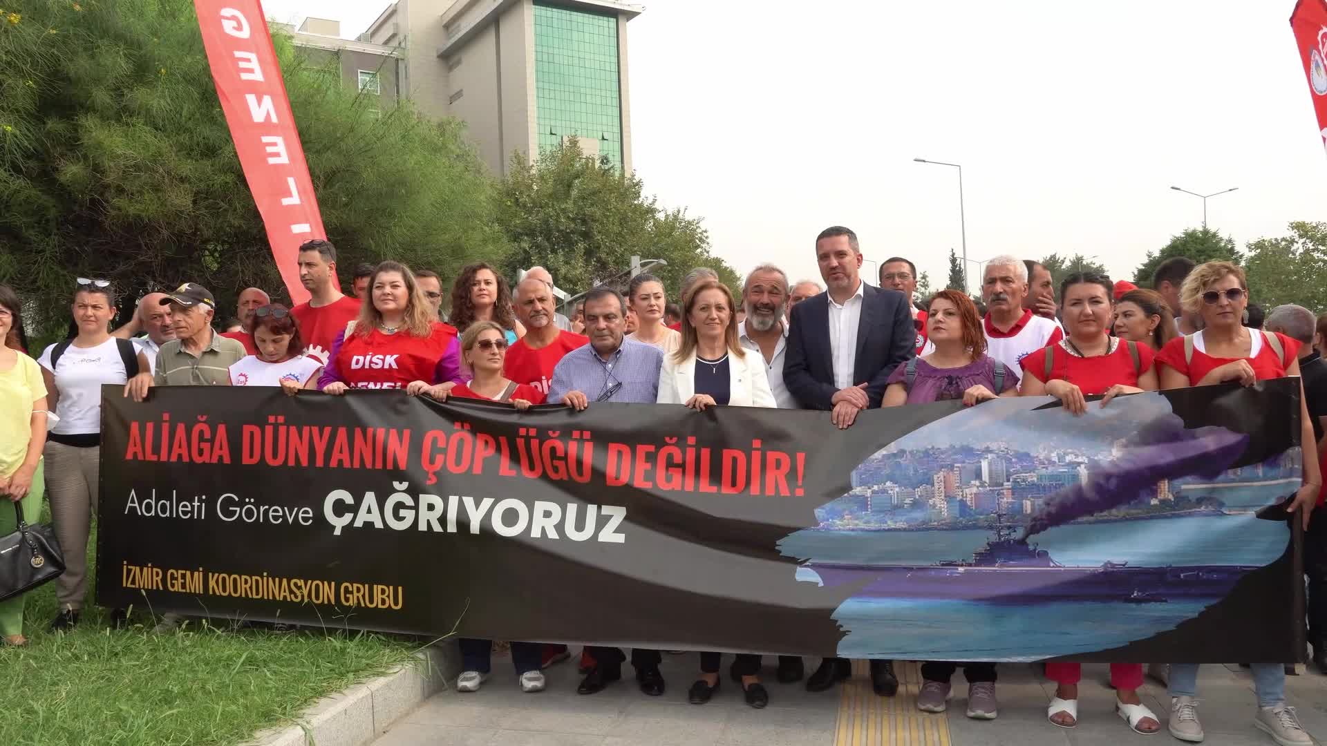 Protest against the dismantling of Brazilian Nae Sao Paulo aircraft carrier, Izmir, Turkey
