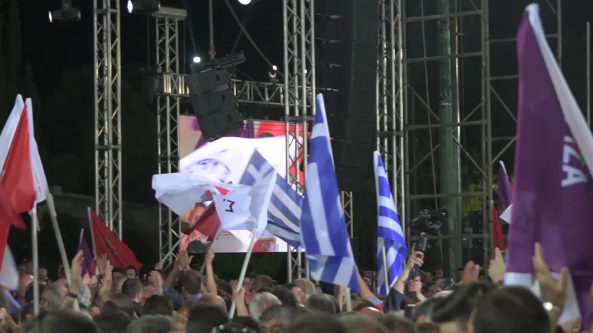 Alexis Tsipras Pre-election campaign speech in Athens, Greece