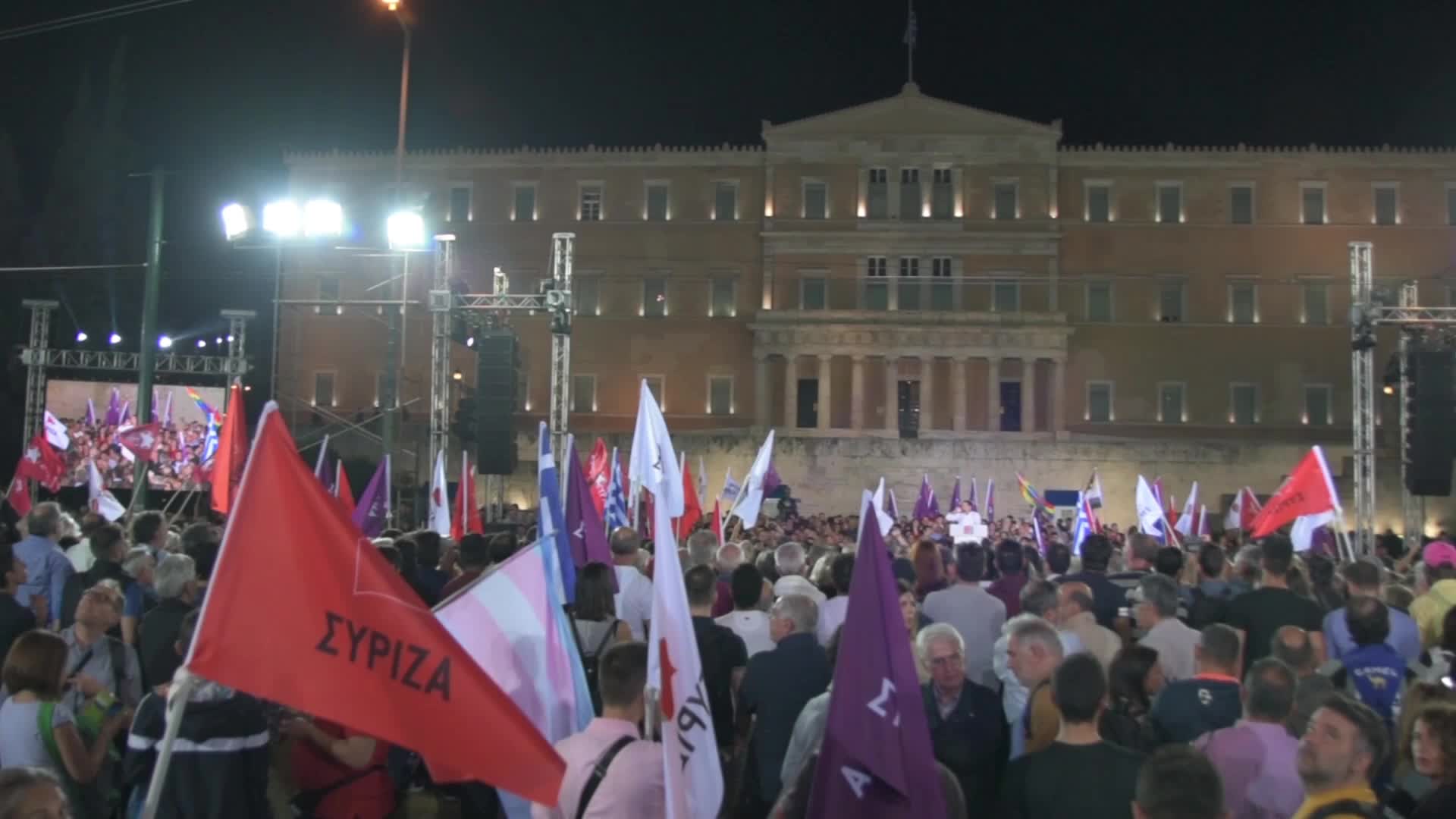 Alexis Tsipras Pre-election campaign speech in Athens, Greece