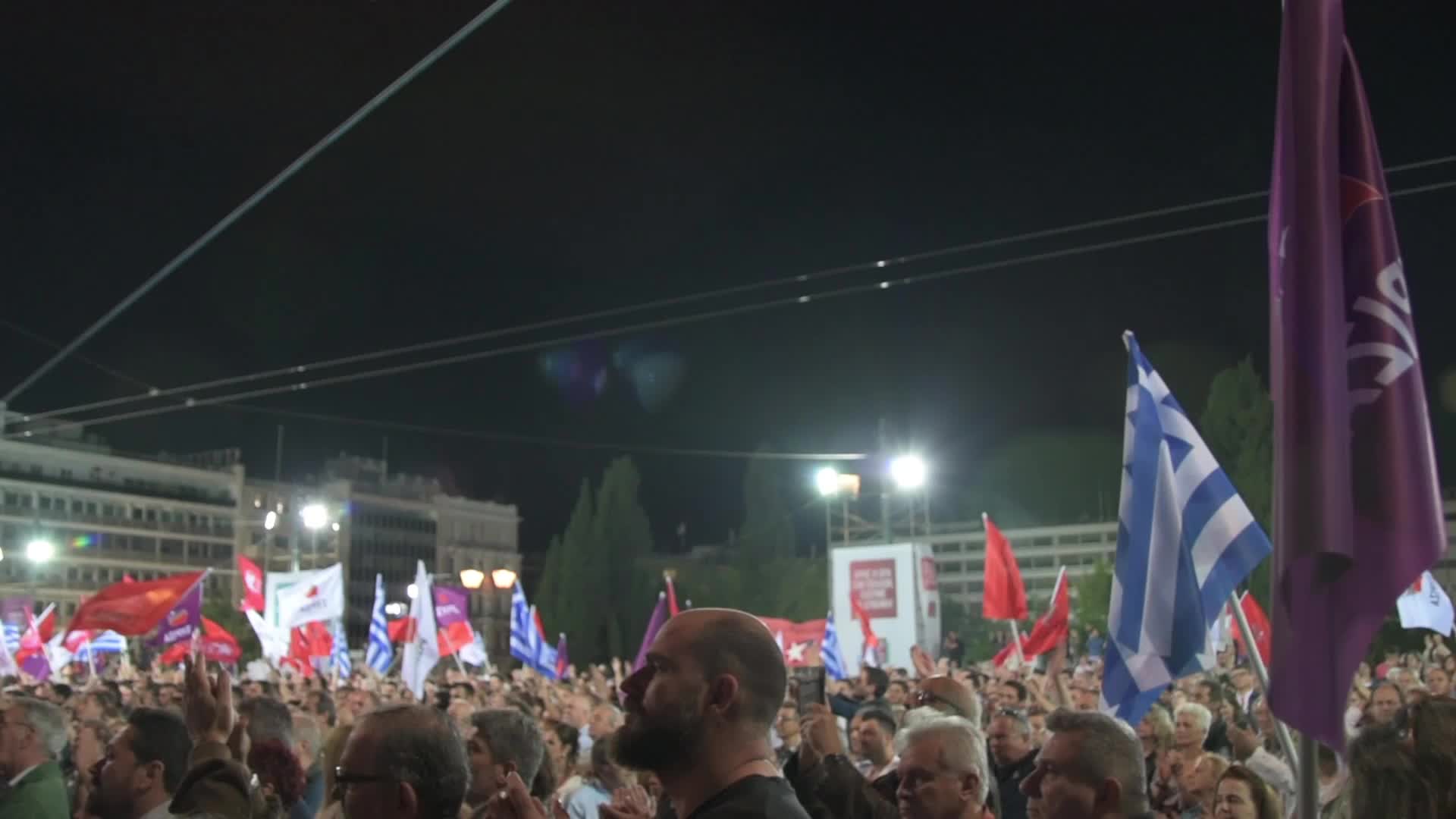 Alexis Tsipras Pre-election campaign speech in Athens, Greece