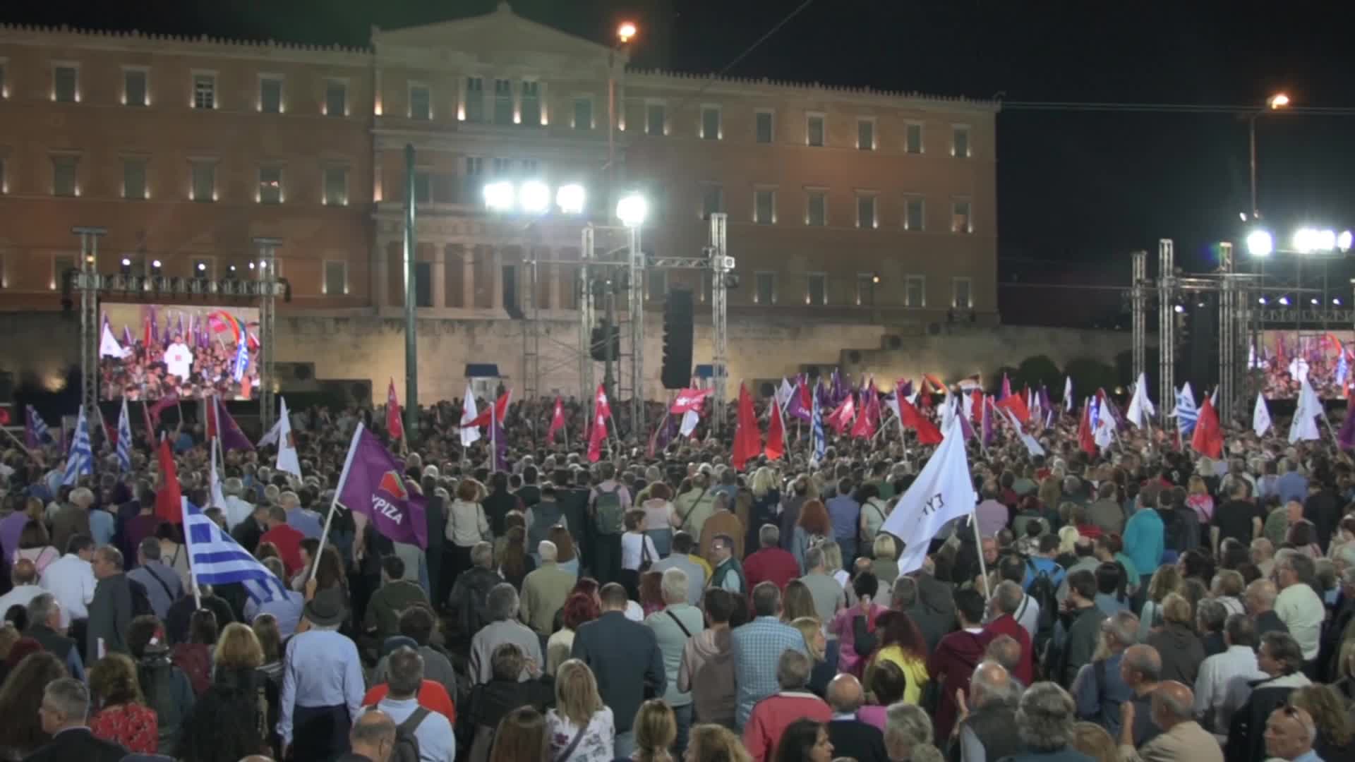 Alexis Tsipras Pre-election campaign speech in Athens, Greece