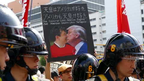 Protests in Tokyo as Trump visits Japan