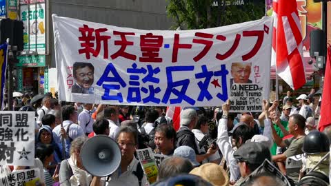 Protests in Tokyo as Trump visits Japan