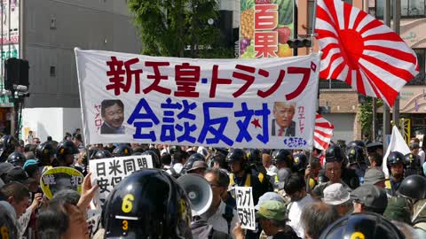 Protests in Tokyo as Trump visits Japan