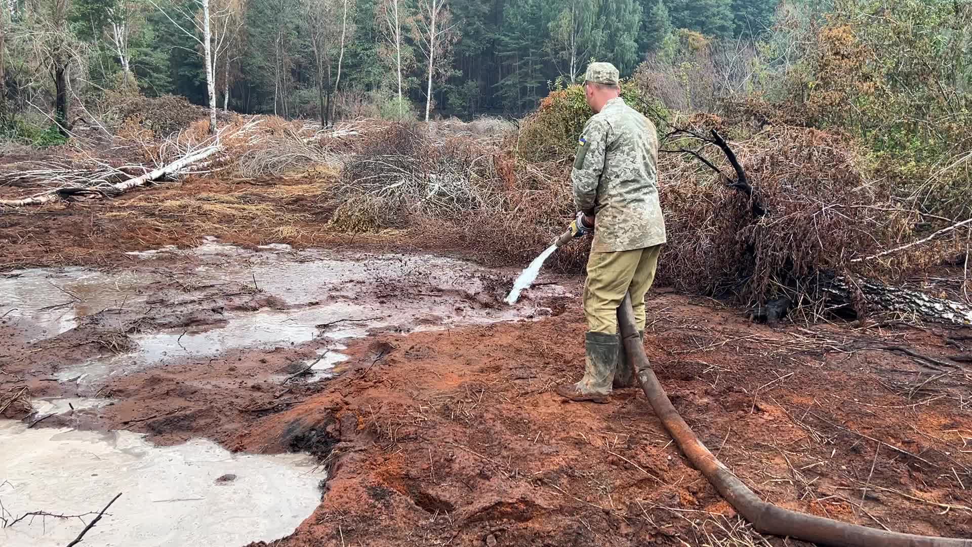 Peat Soil Fire Continues To Burn In The Kyiv Region 