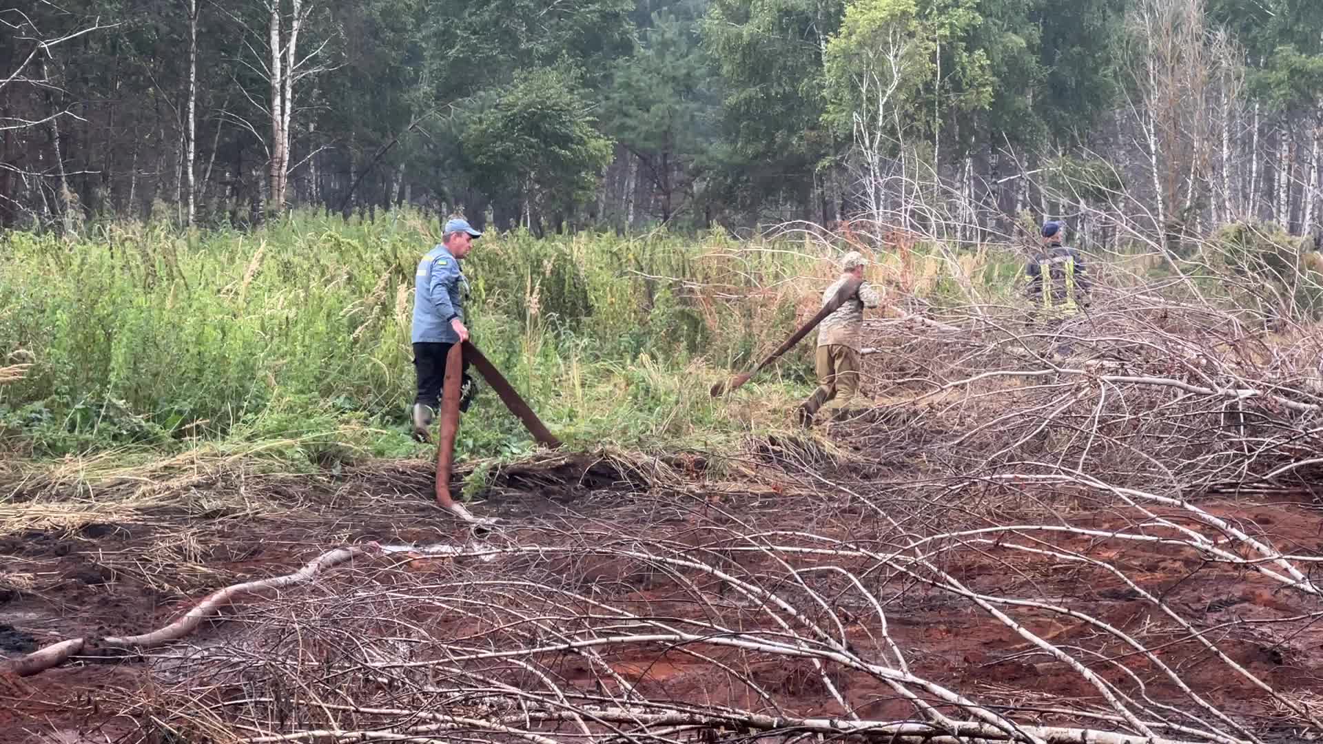 Peat Soil Fire Continues To Burn In The Kyiv Region 