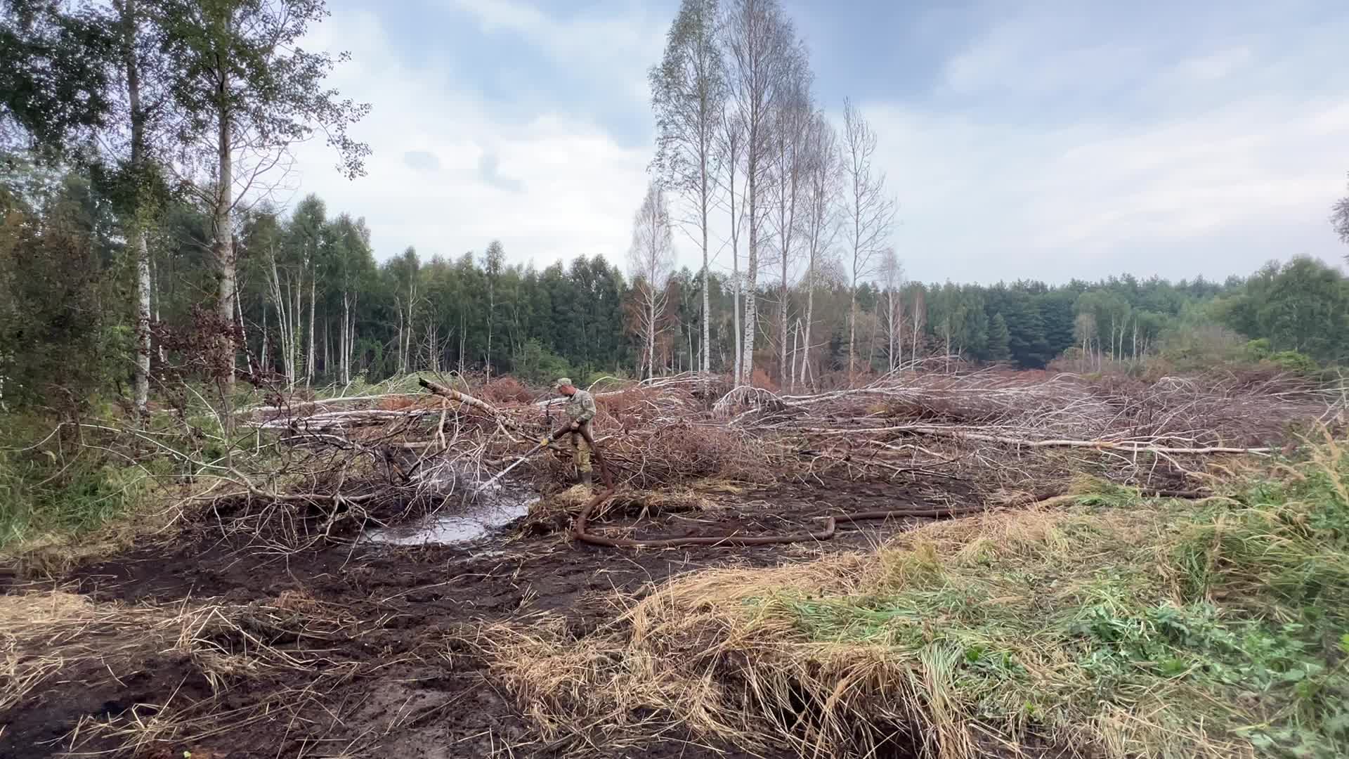 Peat Soil Fire Continues To Burn In The Kyiv Region 
