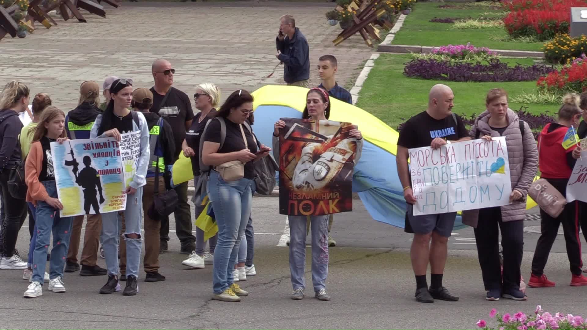 Rally of relatives of Ukrainian prisoners of war (POW) in Odesa, amid Russia's invasion of Ukraine.