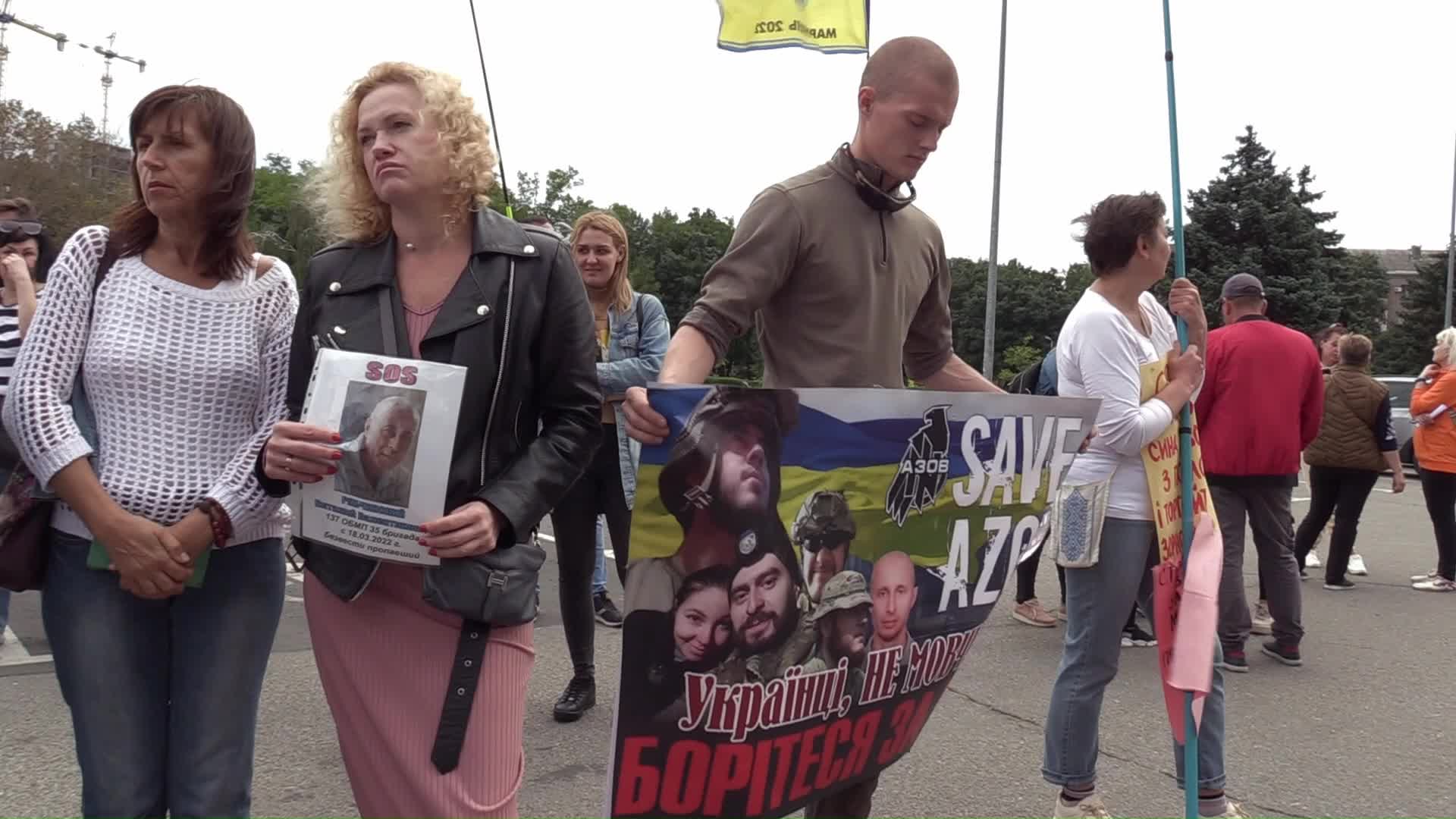 Rally of relatives of Ukrainian prisoners of war (POW) in Odesa, amid Russia's invasion of Ukraine.