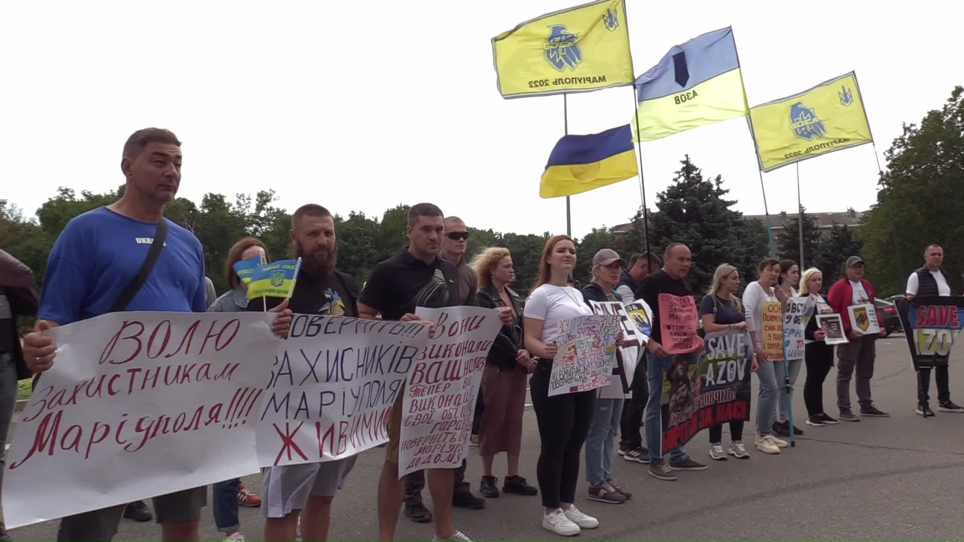 Rally of relatives of Ukrainian prisoners of war (POW) in Odesa, amid Russia's invasion of Ukraine.
