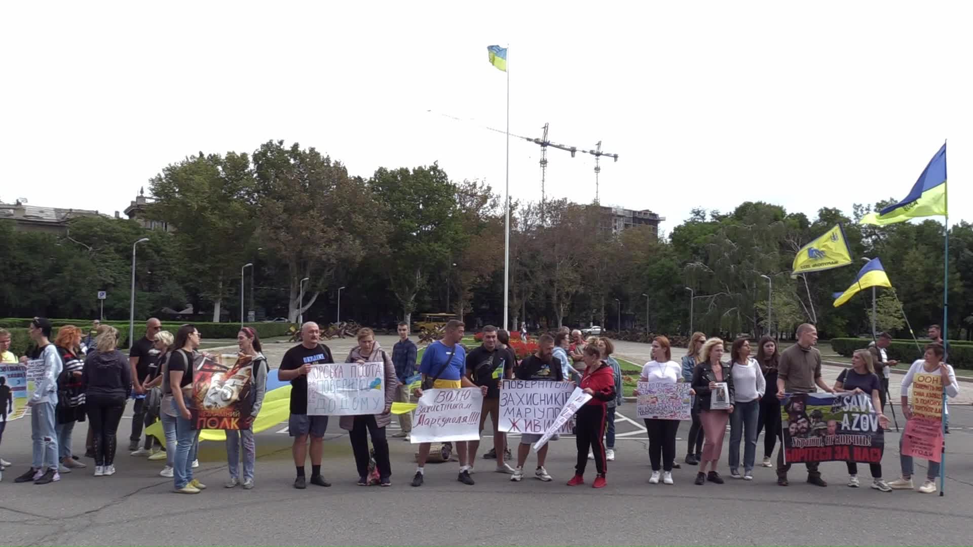 Rally of relatives of Ukrainian prisoners of war (POW) in Odesa, amid Russia's invasion of Ukraine.