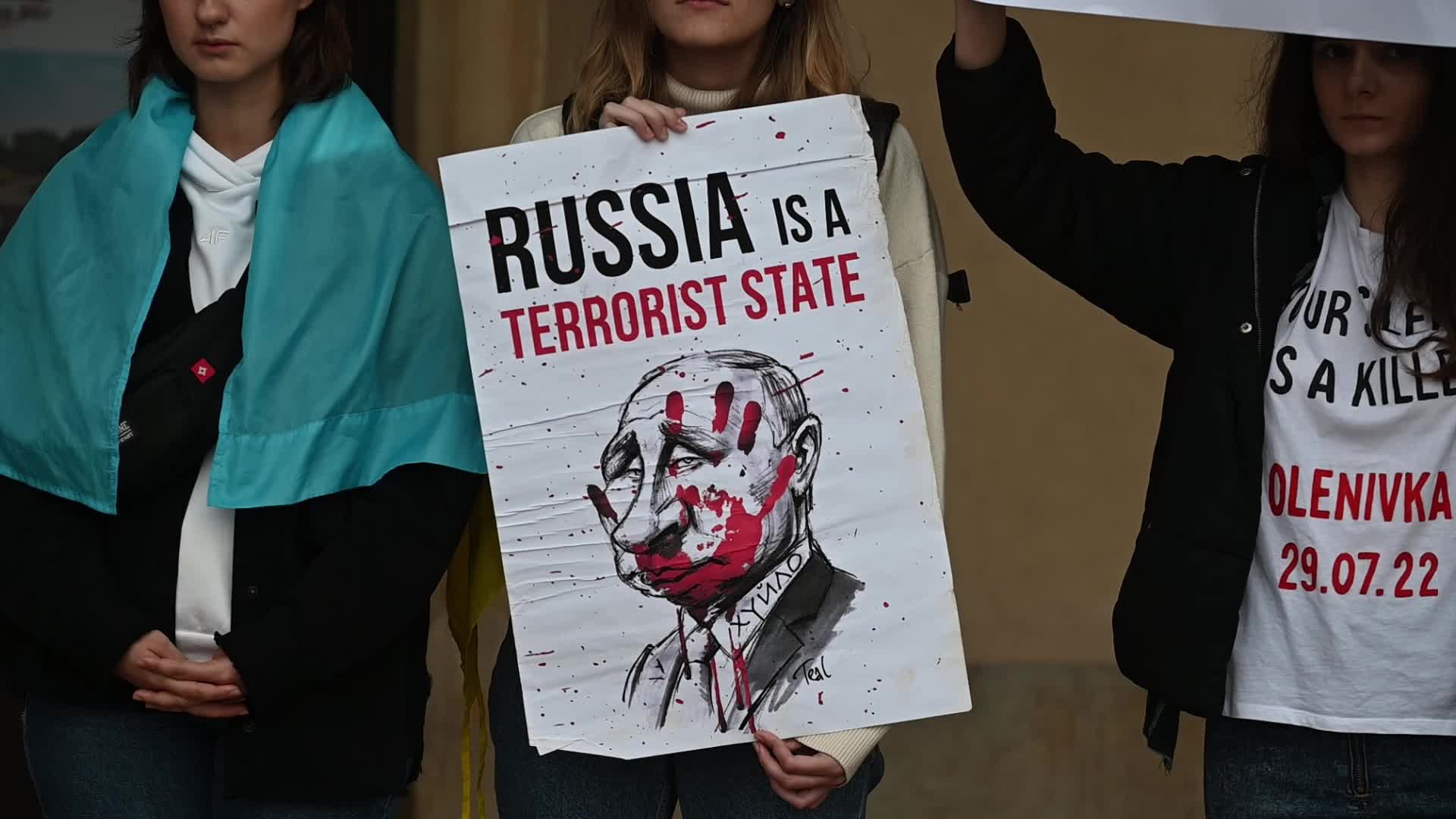Protest '200 Days Of Terror' In Krakow, Poland