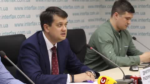 Press conference of leaders of the 'Servant of the People' of Ukrainian President Volodymyr Zelensky's political party in Kiev