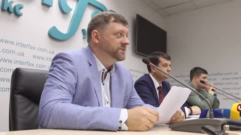 Press conference of leaders of the 'Servant of the People' of Ukrainian President Volodymyr Zelensky's political party in Kiev