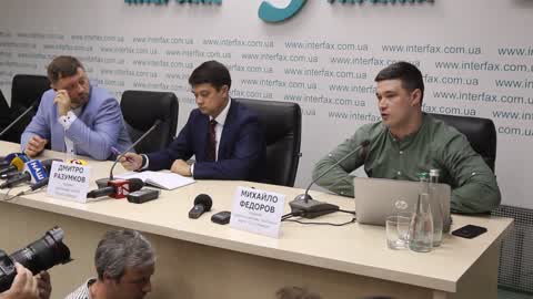 Press conference of leaders of the 'Servant of the People' of Ukrainian President Volodymyr Zelensky's political party in Kiev