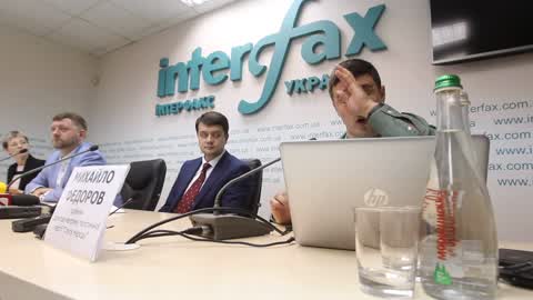 Press conference of leaders of the 'Servant of the People' of Ukrainian President Volodymyr Zelensky's political party in Kiev