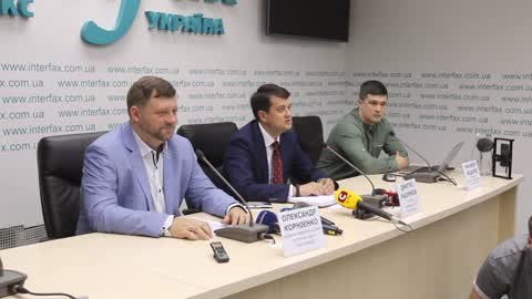 Press conference of leaders of the 'Servant of the People' of Ukrainian President Volodymyr Zelensky's political party in Kiev