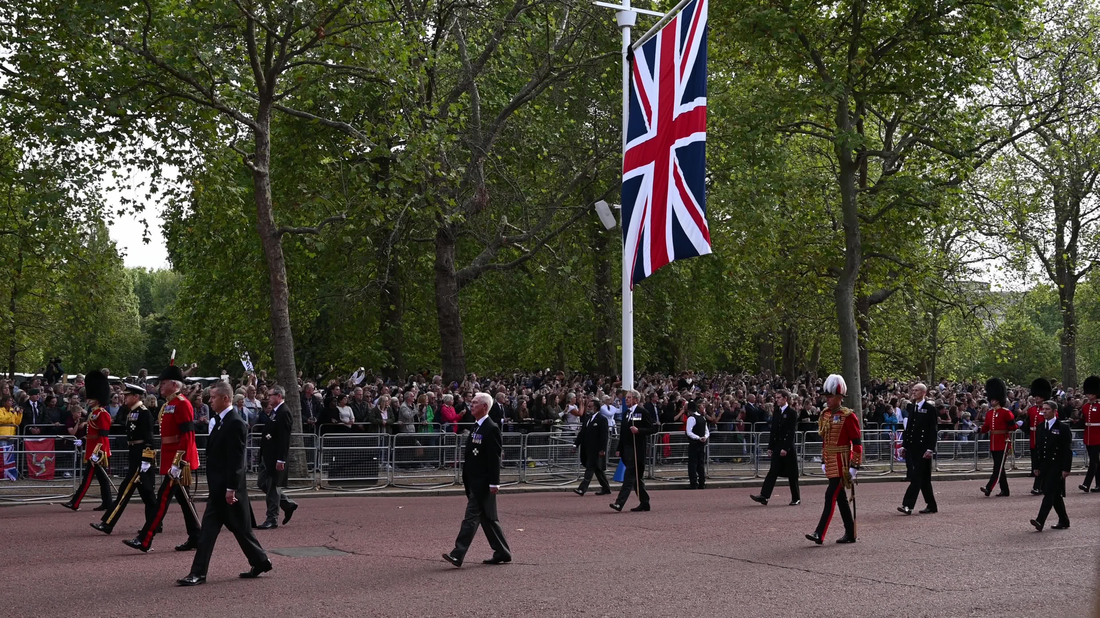 The Nation Mourns The Death Of Queen Elizabeth II As Her Coffin Is Transferred To Westminster Hall