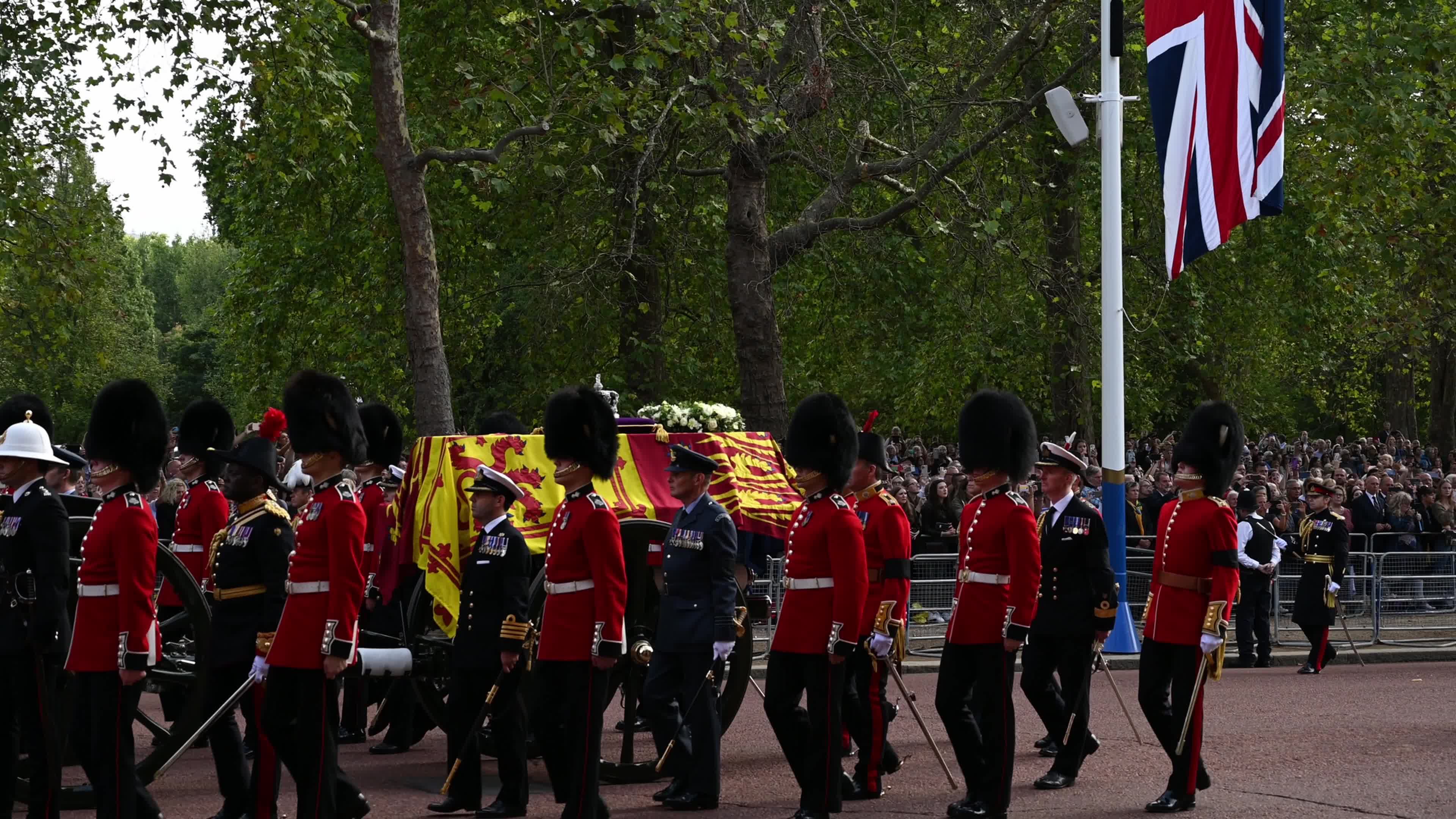 The Nation Mourns The Death Of Queen Elizabeth II As Her Coffin Is Transferred To Westminster Hall