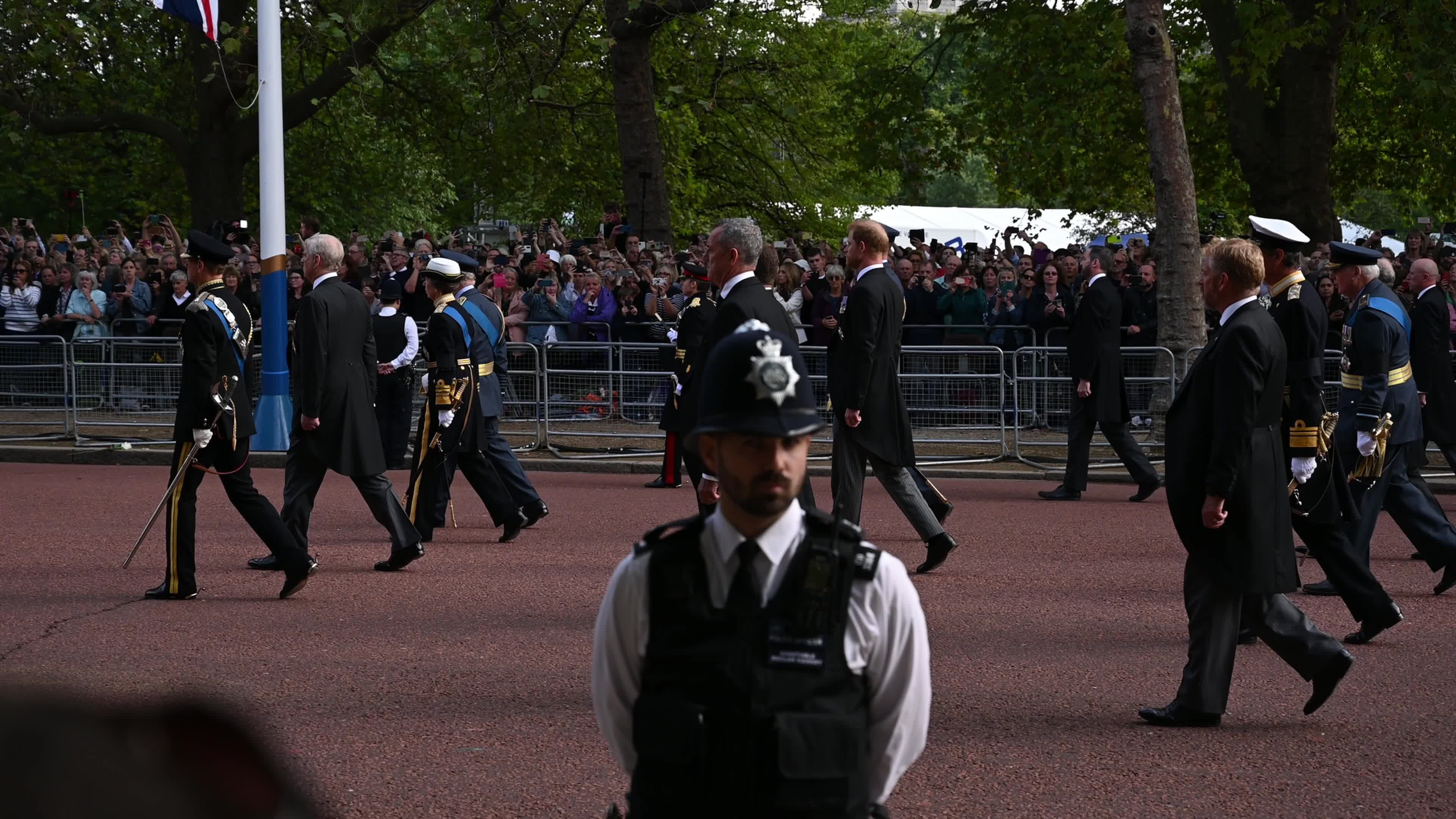 The Nation Mourns The Death Of Queen Elizabeth II As Her Coffin Is Transferred To Westminster Hall