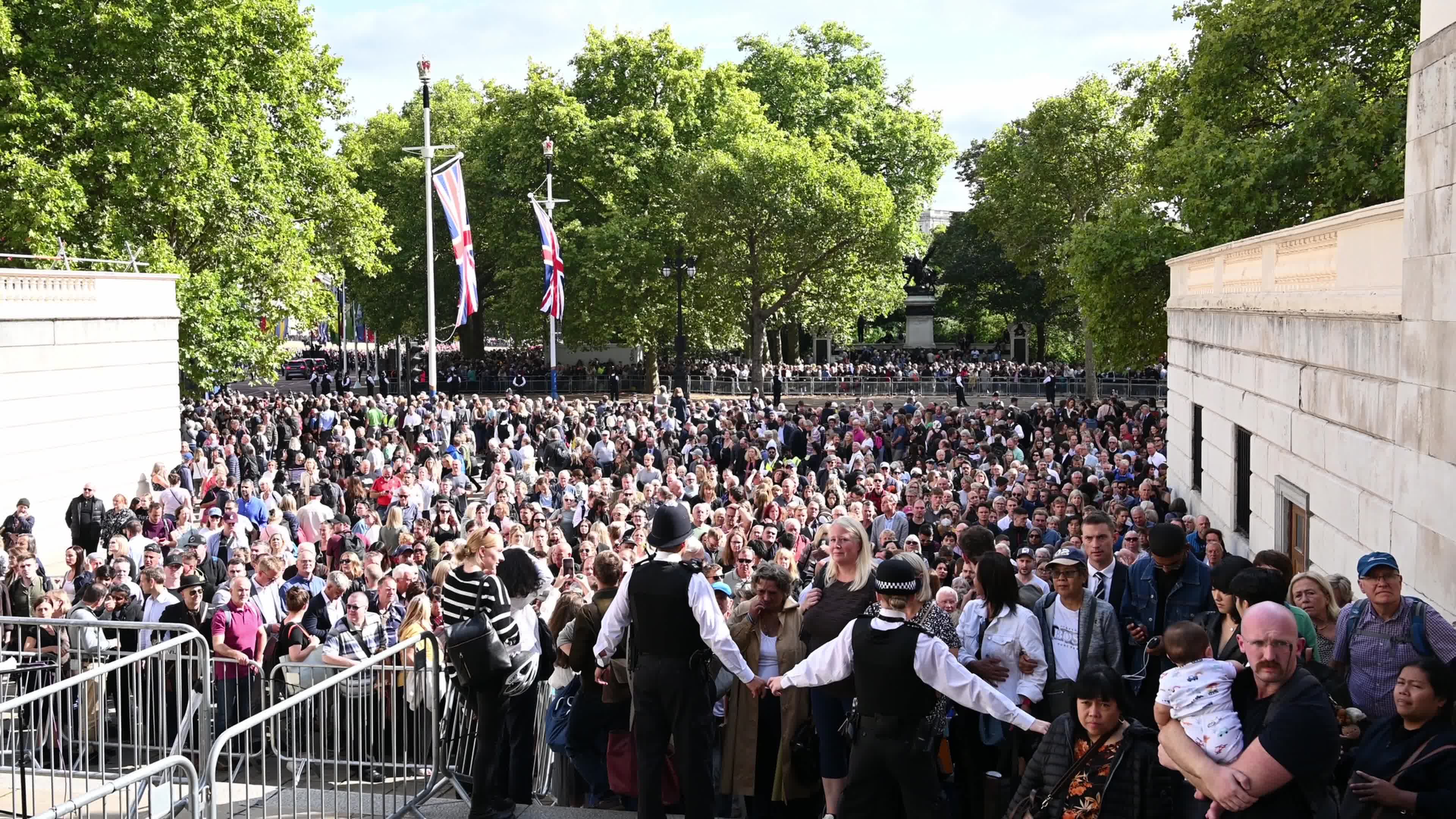 The Nation Mourns The Death Of Queen Elizabeth II As Her Coffin Is Transferred To Westminster Hall