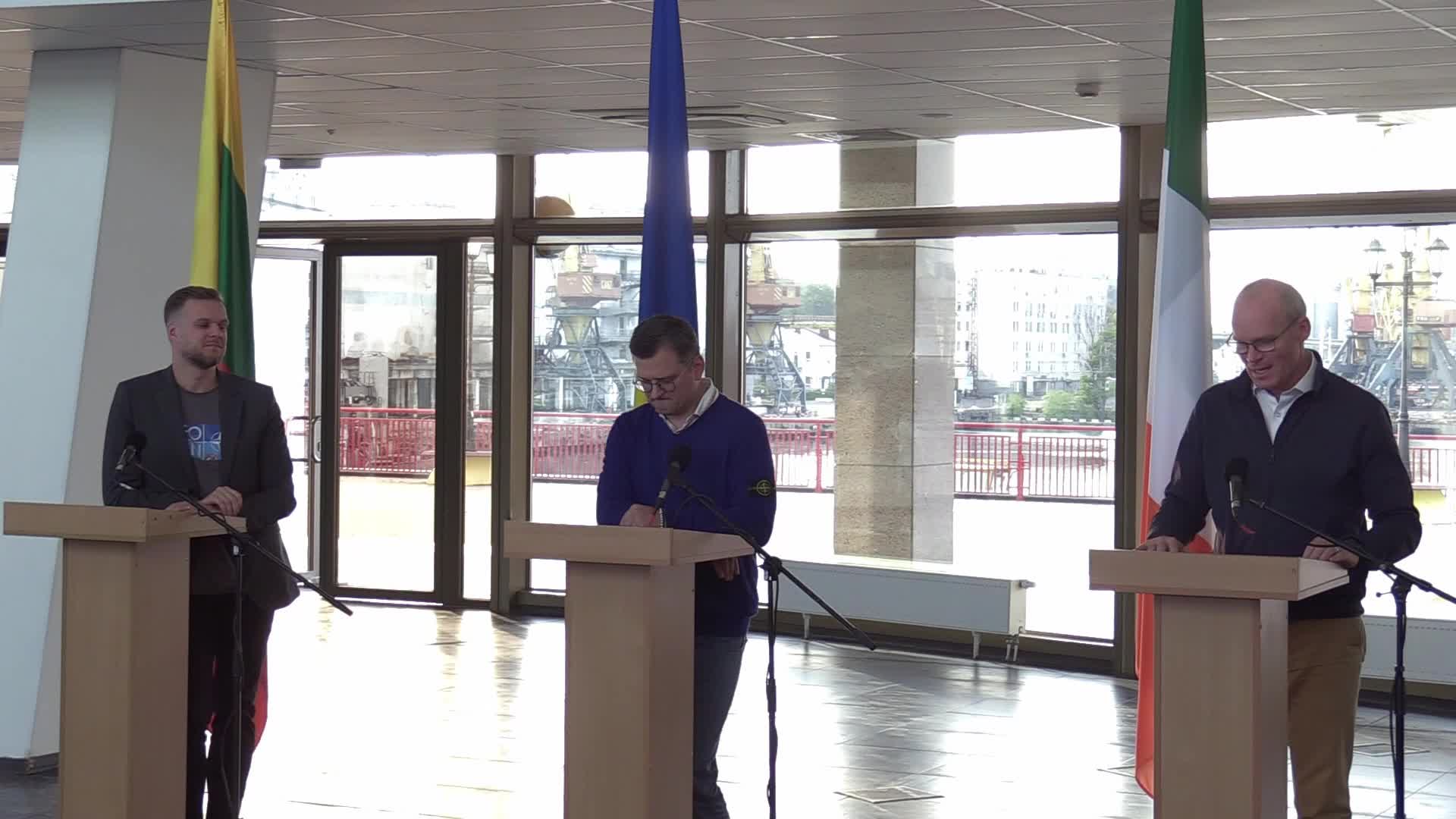 Ministers of Foreign Affairs of Ukraine, Ireland and Lithuania visit Odesa, amid Russia's invasion of Ukraine