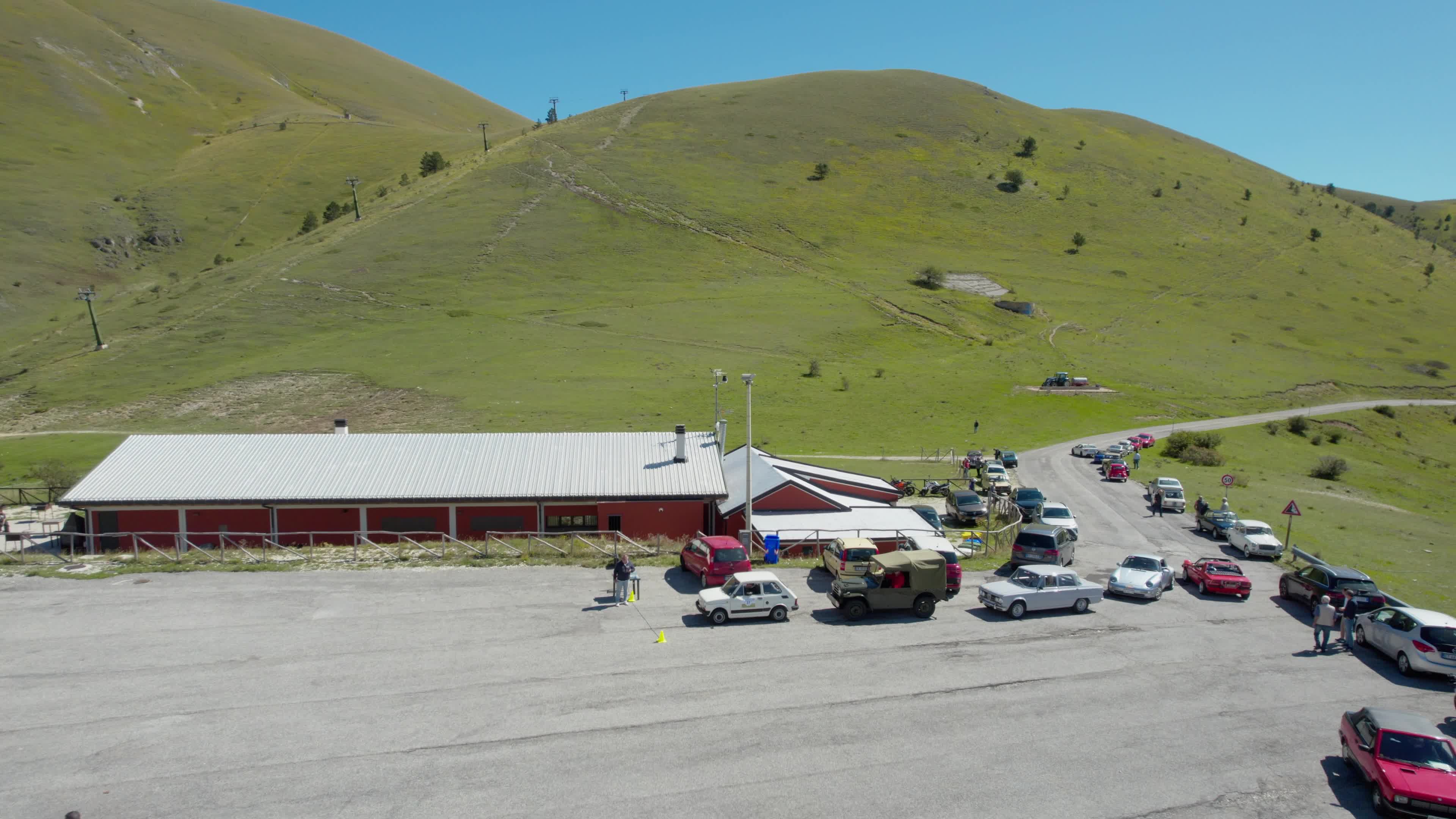 Classic Motor Show In L'Aquila - Drone View