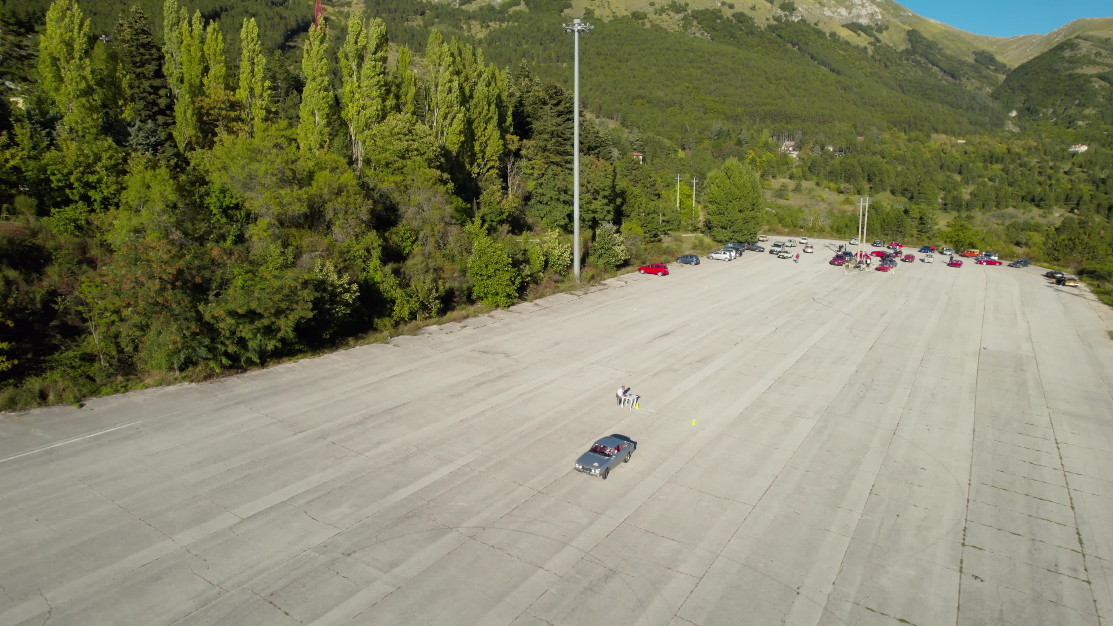 Classic Motor Show In L'Aquila - Drone View