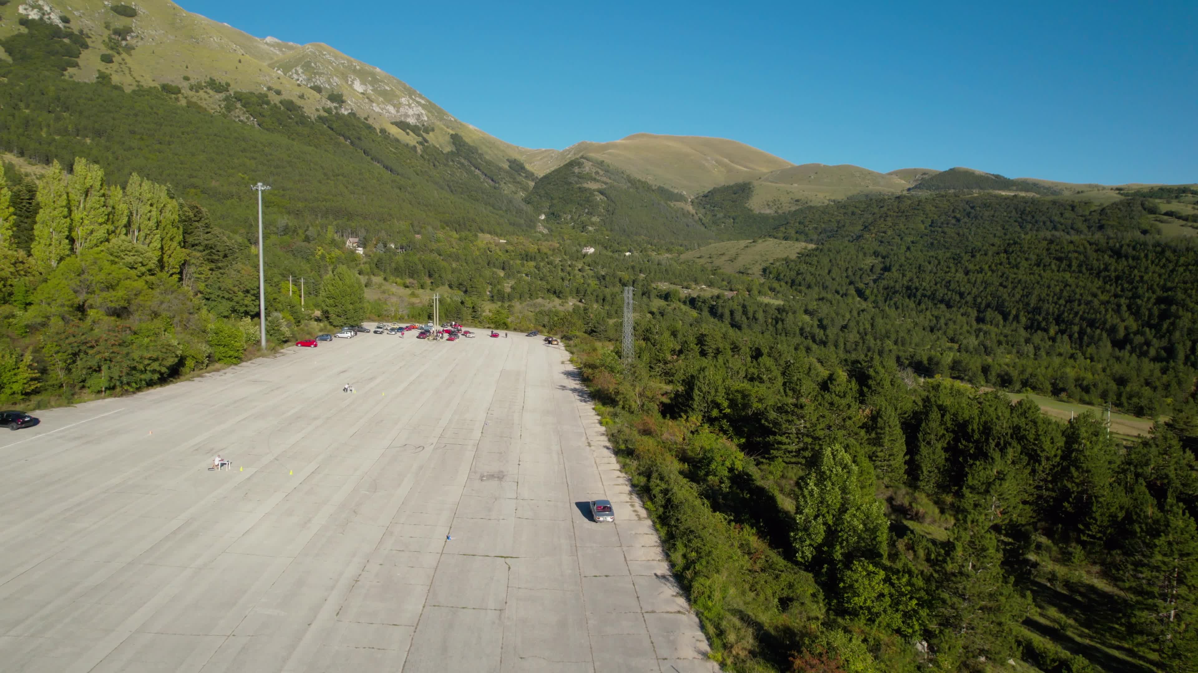 Classic Motor Show In L'Aquila - Drone View