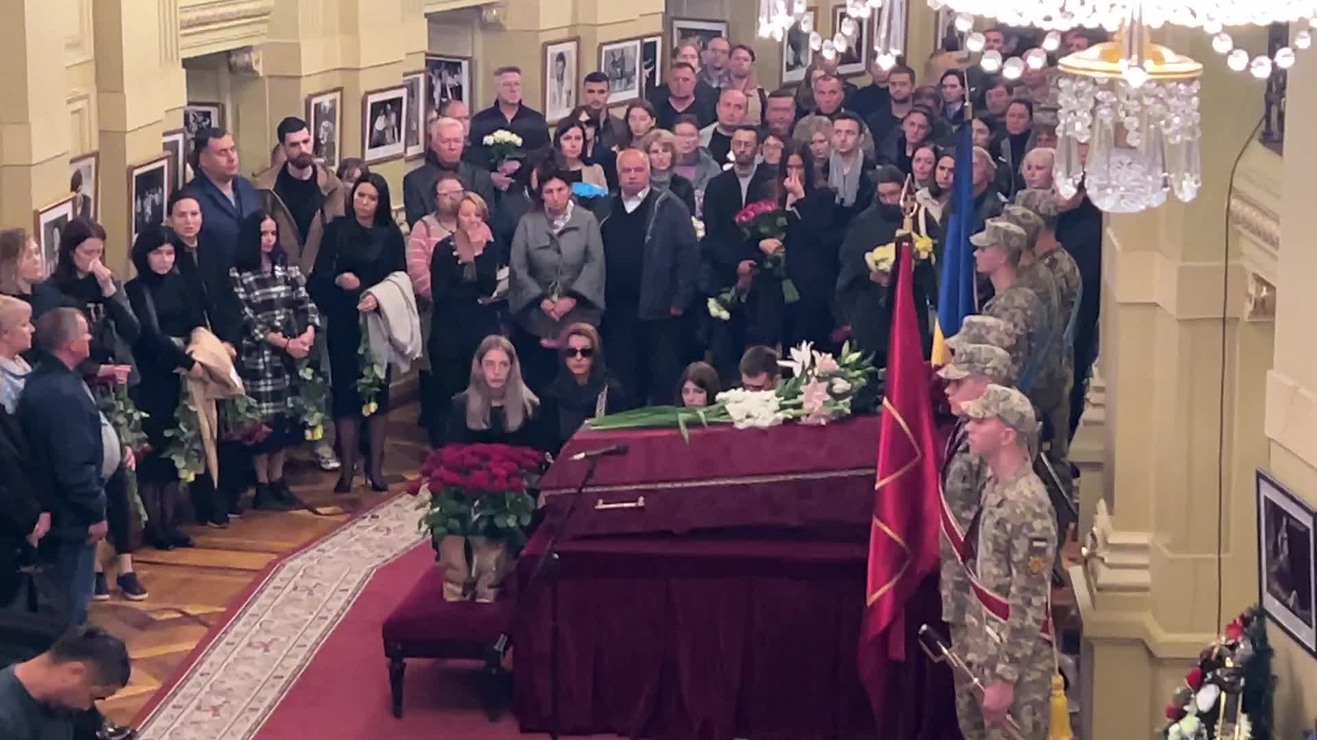 Funeral ceremony for volunteer soldier Oleksandr Shapoval, a famous ballet dancer 