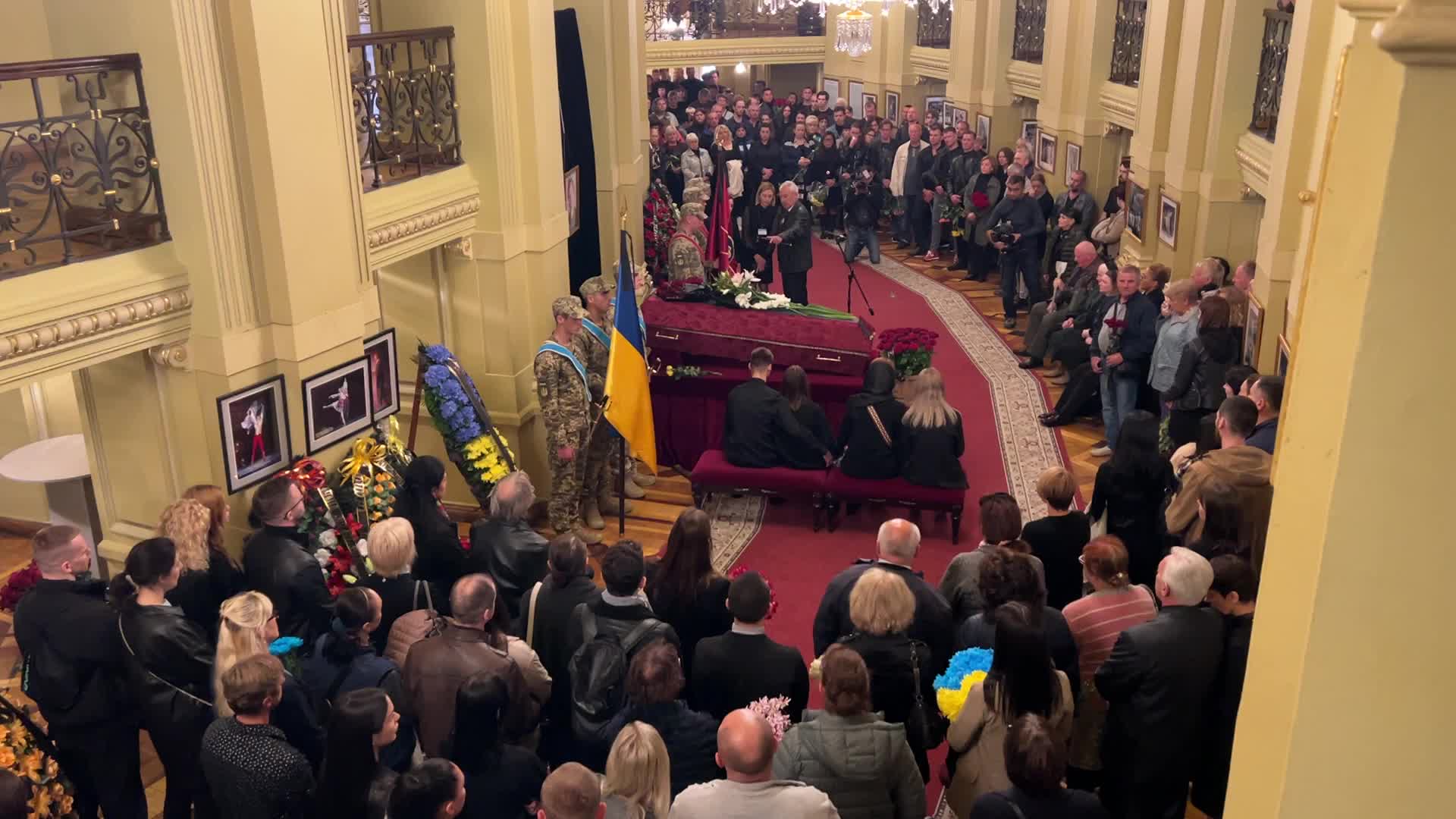 Funeral ceremony for volunteer soldier Oleksandr Shapoval, a famous ballet dancer 