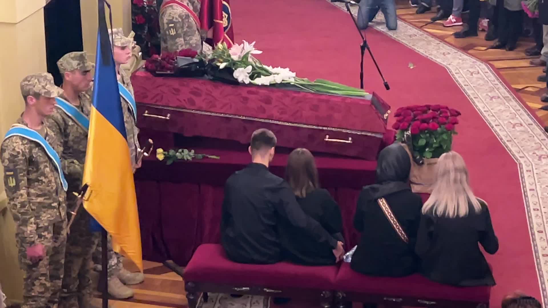 Funeral ceremony for volunteer soldier Oleksandr Shapoval, a famous ballet dancer 