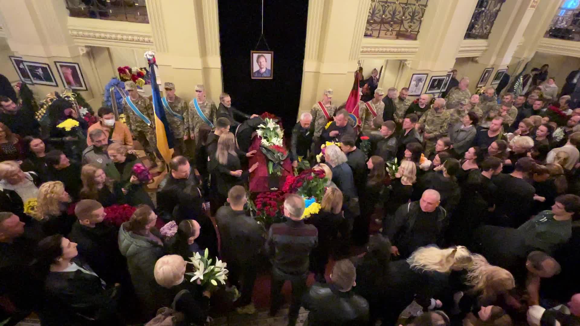 Funeral ceremony for volunteer soldier Oleksandr Shapoval, a famous ballet dancer 