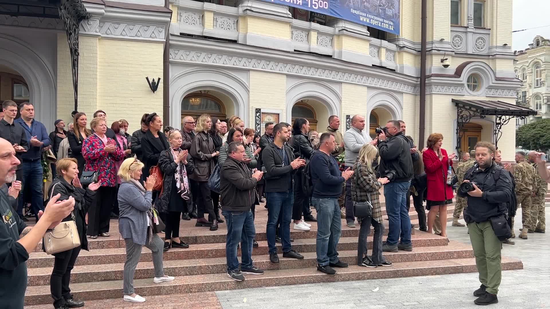 Funeral ceremony for volunteer soldier Oleksandr Shapoval, a famous ballet dancer 