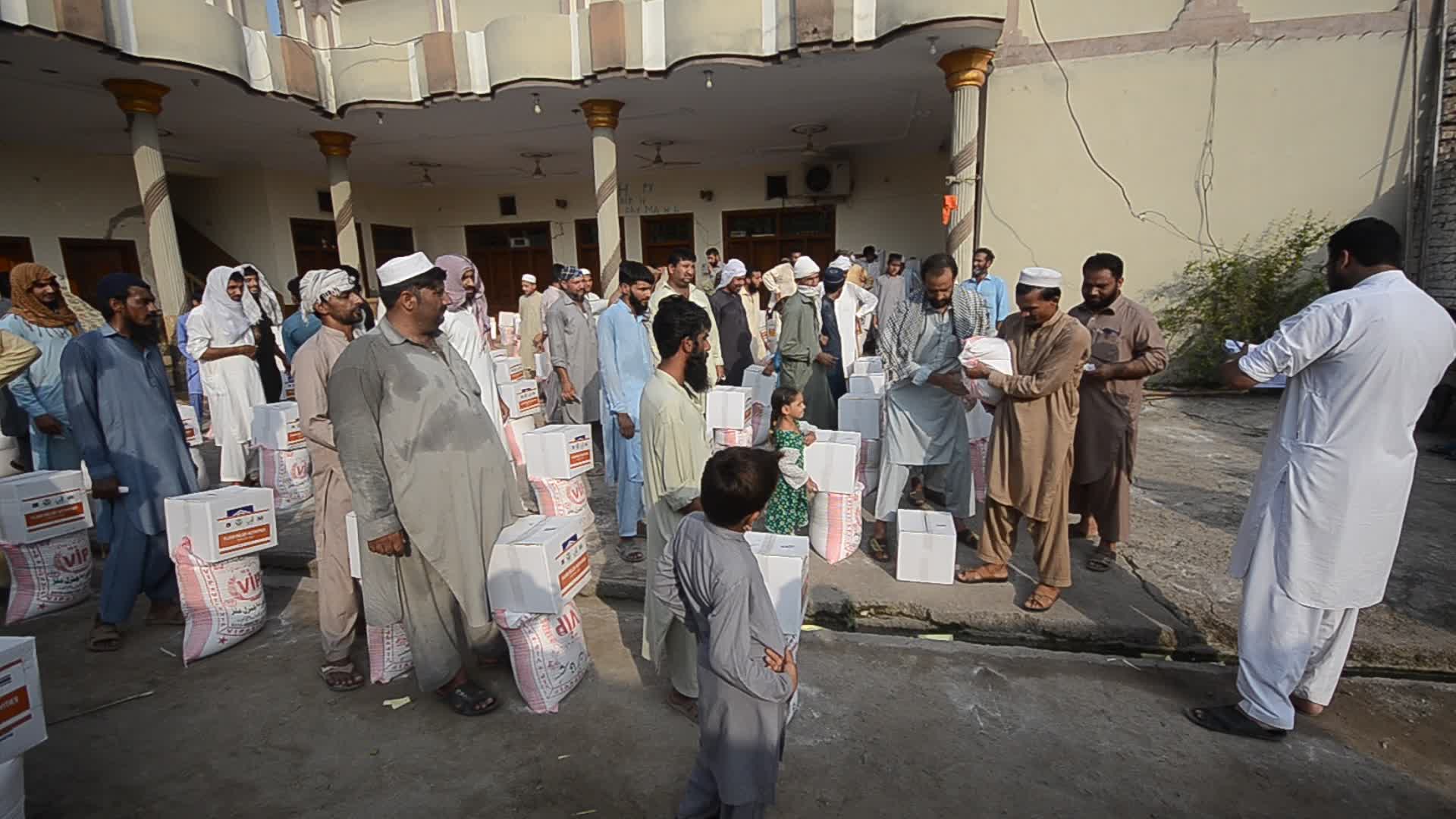 Relief goods for floods victims in Nowshera District, Pakistan
