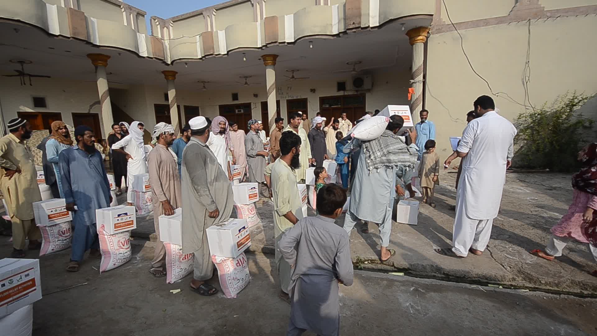 Relief goods for floods victims in Nowshera District, Pakistan
