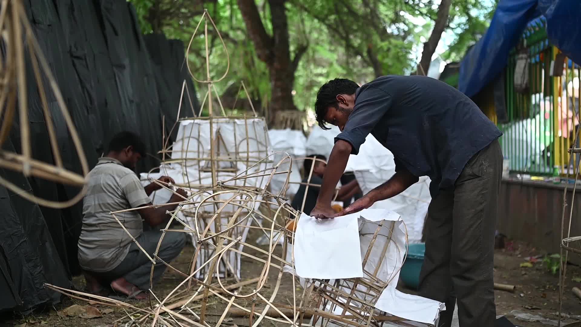 Preparations of  Dussehra festival in New Delhi, India