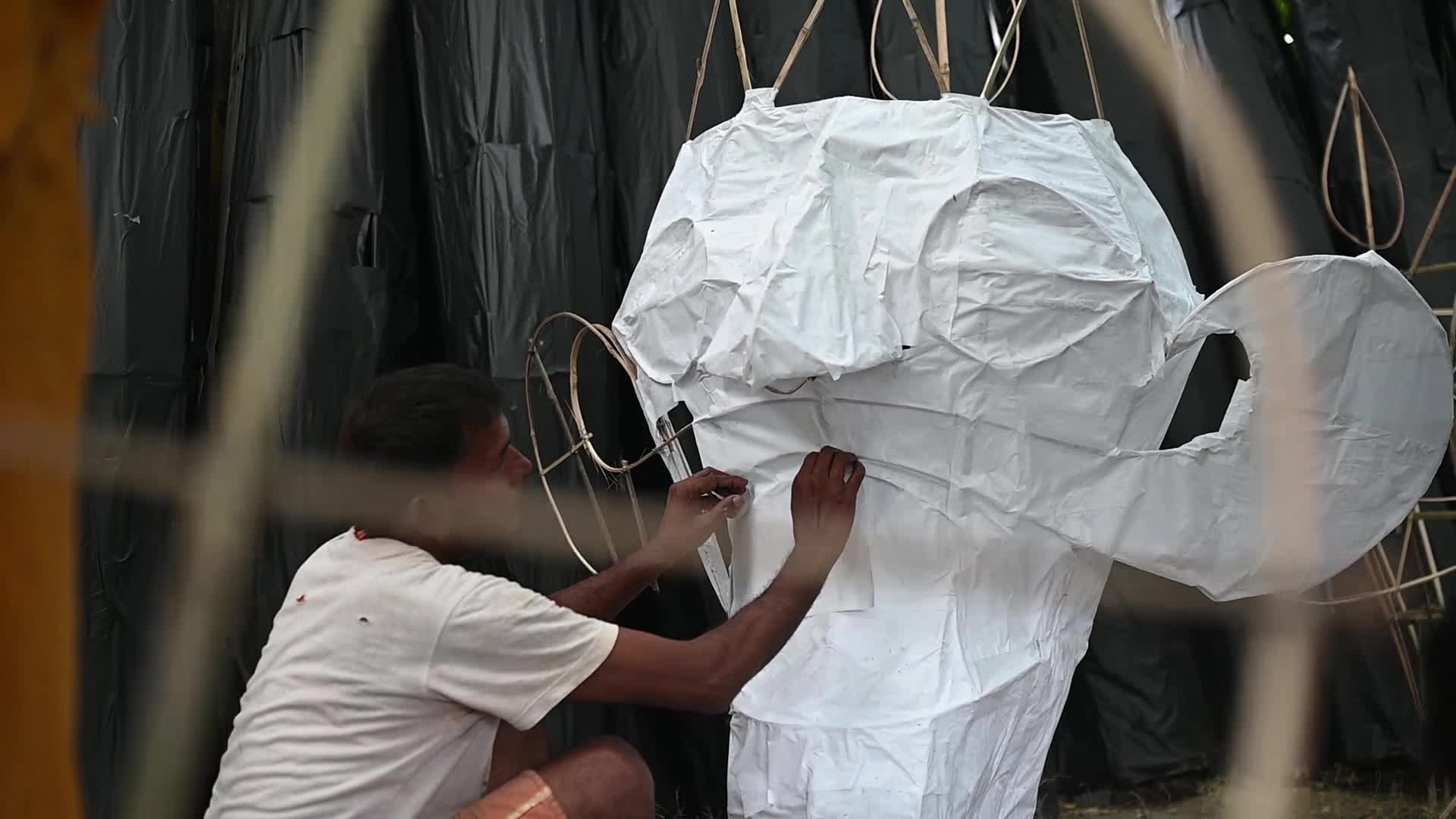 Preparations of  Dussehra festival in New Delhi, India